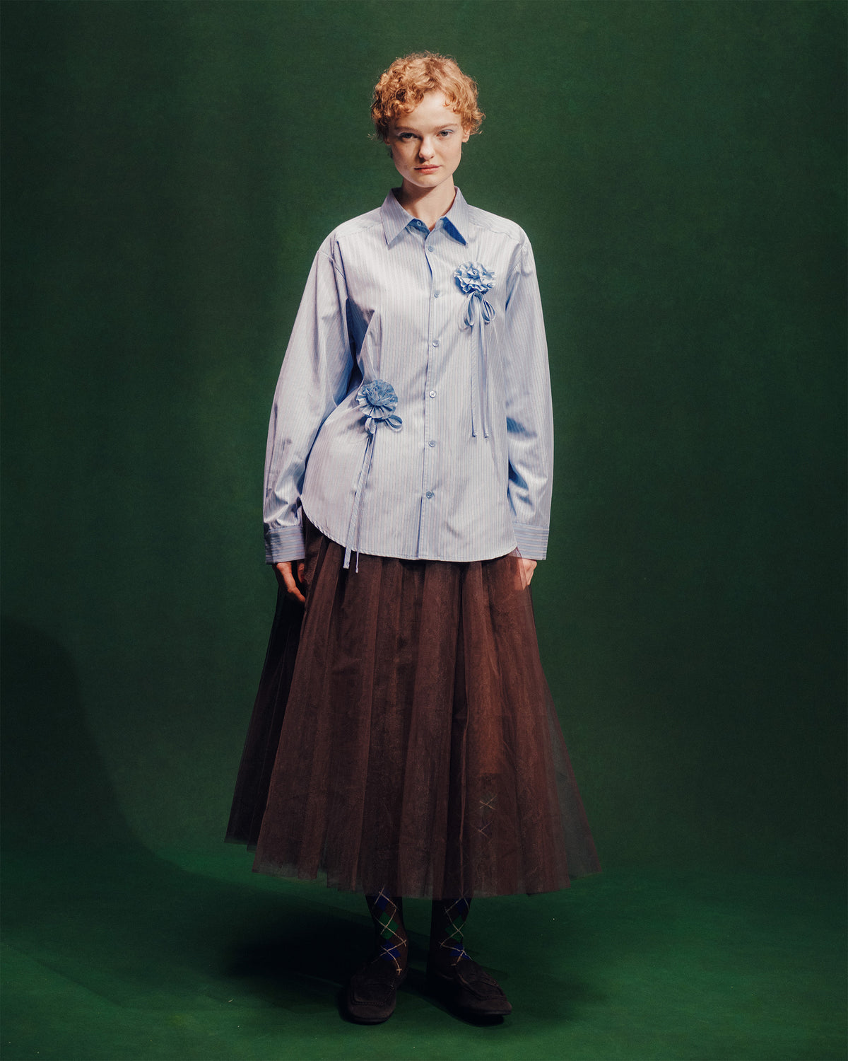 【店舗限定】Volume tulle skirt (brown)