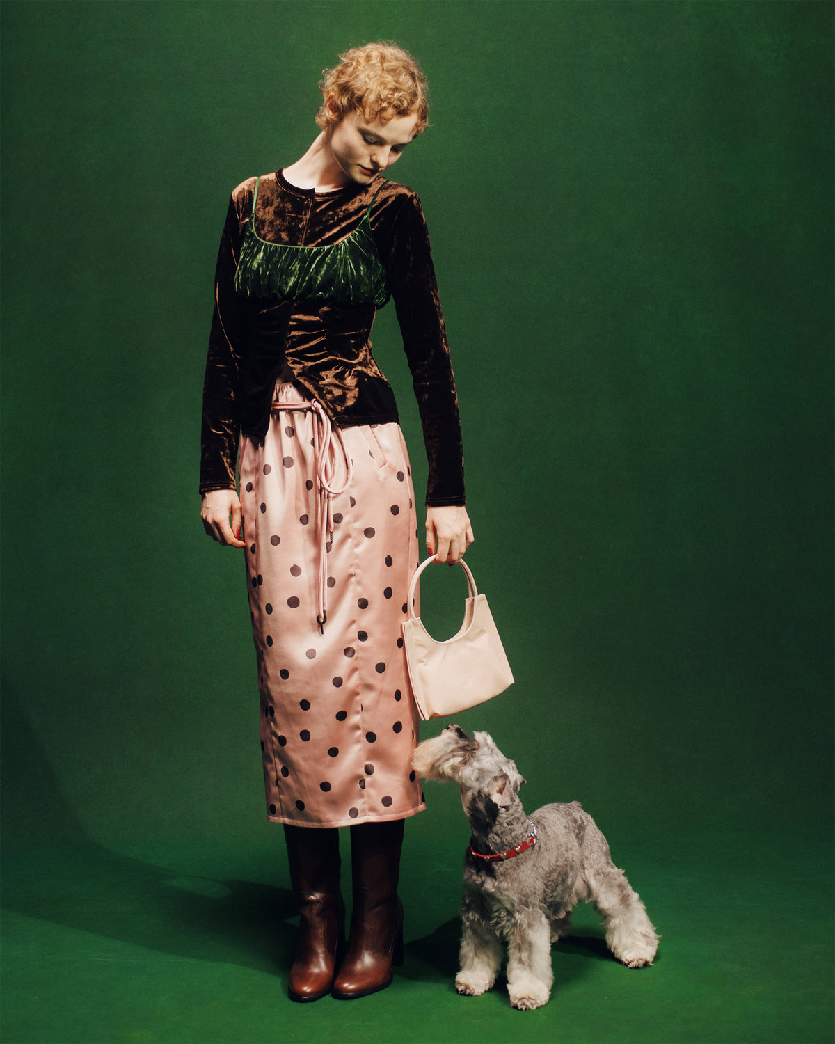 Random dot I-line skirt