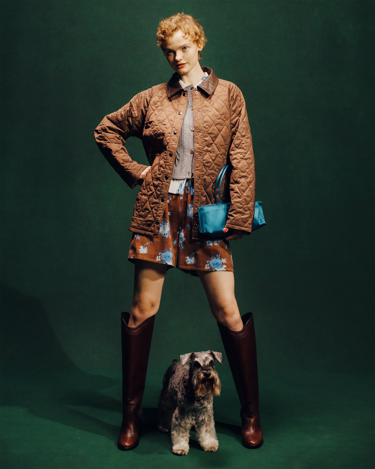 Achi-Cochi schnauzer quilted coat
