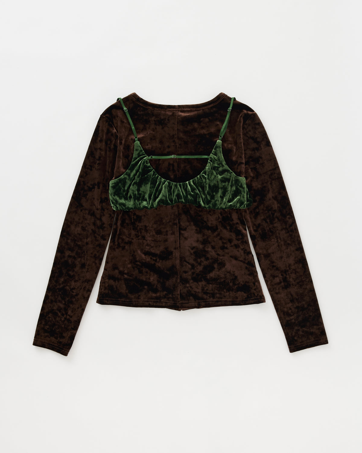 Bicolor two-piece velor top