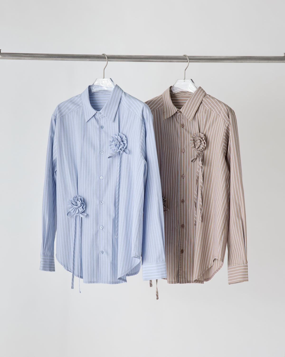 Fabric rose stripe shirt