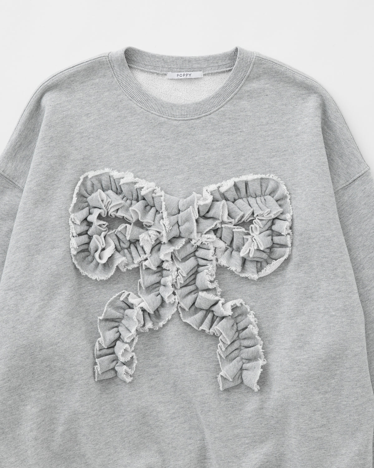 Ribbon gathered sweatshirt