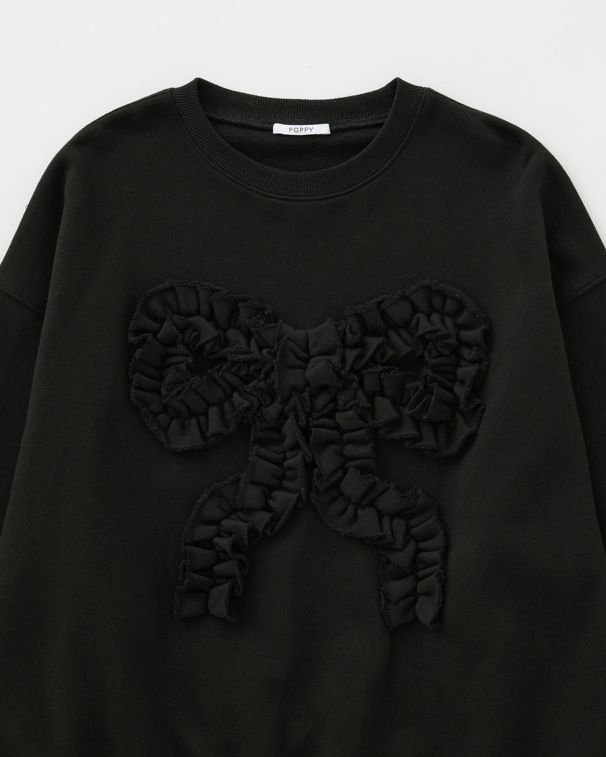 Ribbon gathered sweatshirt