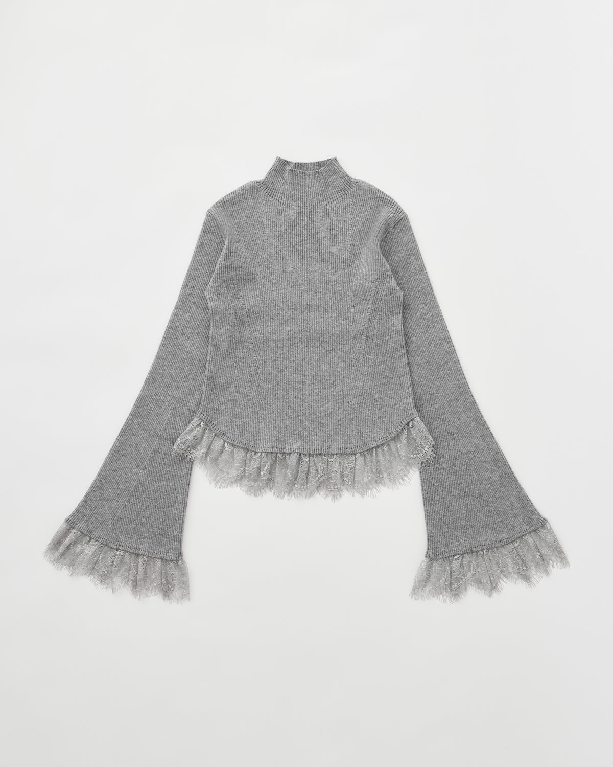 Lace trim knit top
