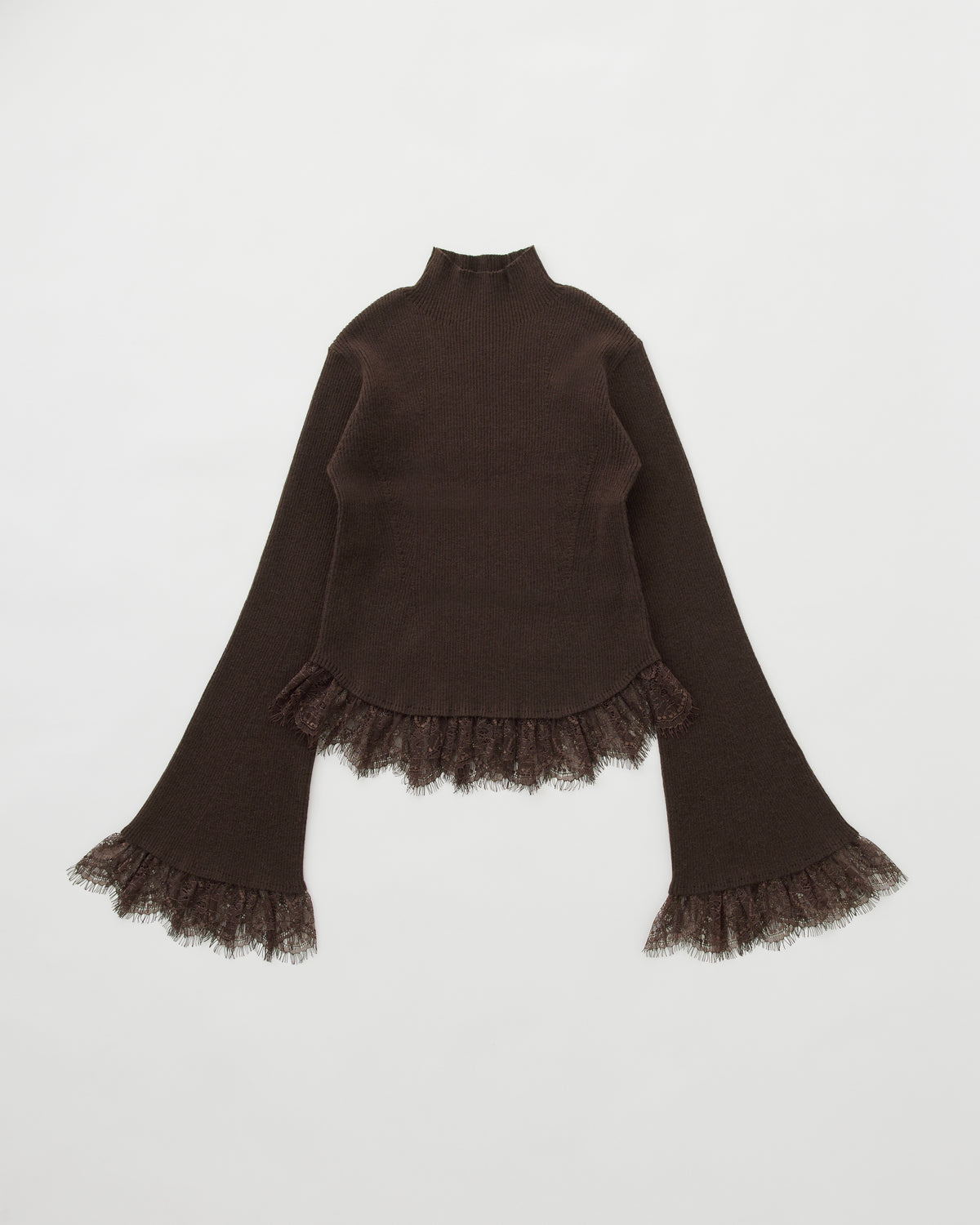 Lace trim knit top