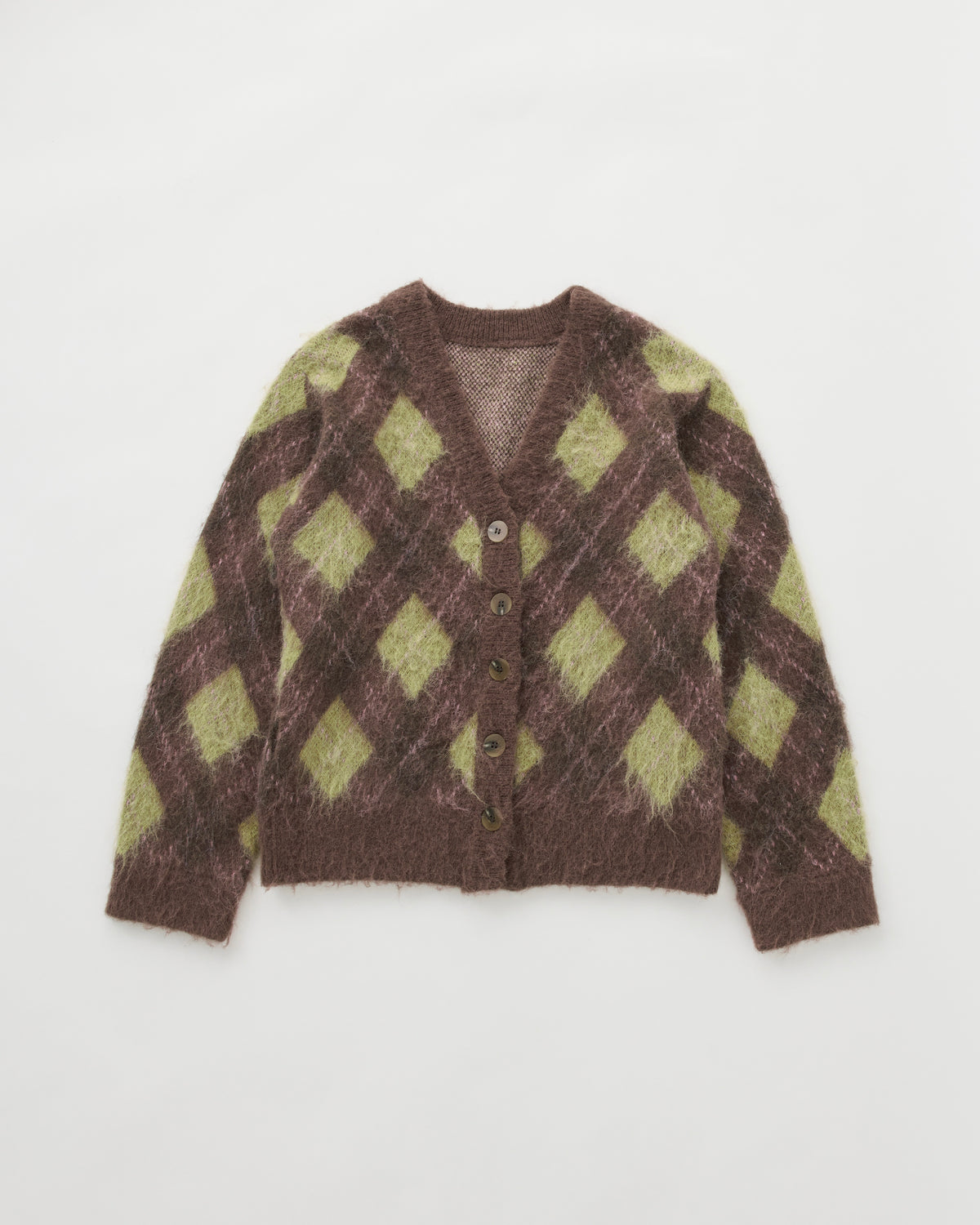 Muffler ensemble argyle cardigan