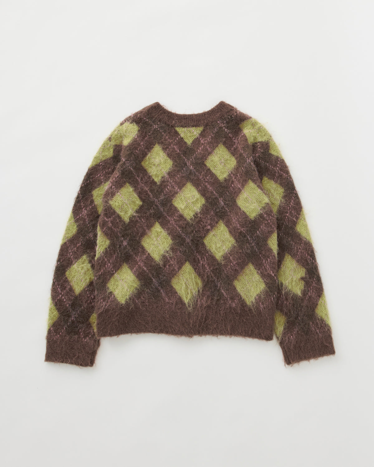 Muffler ensemble argyle cardigan
