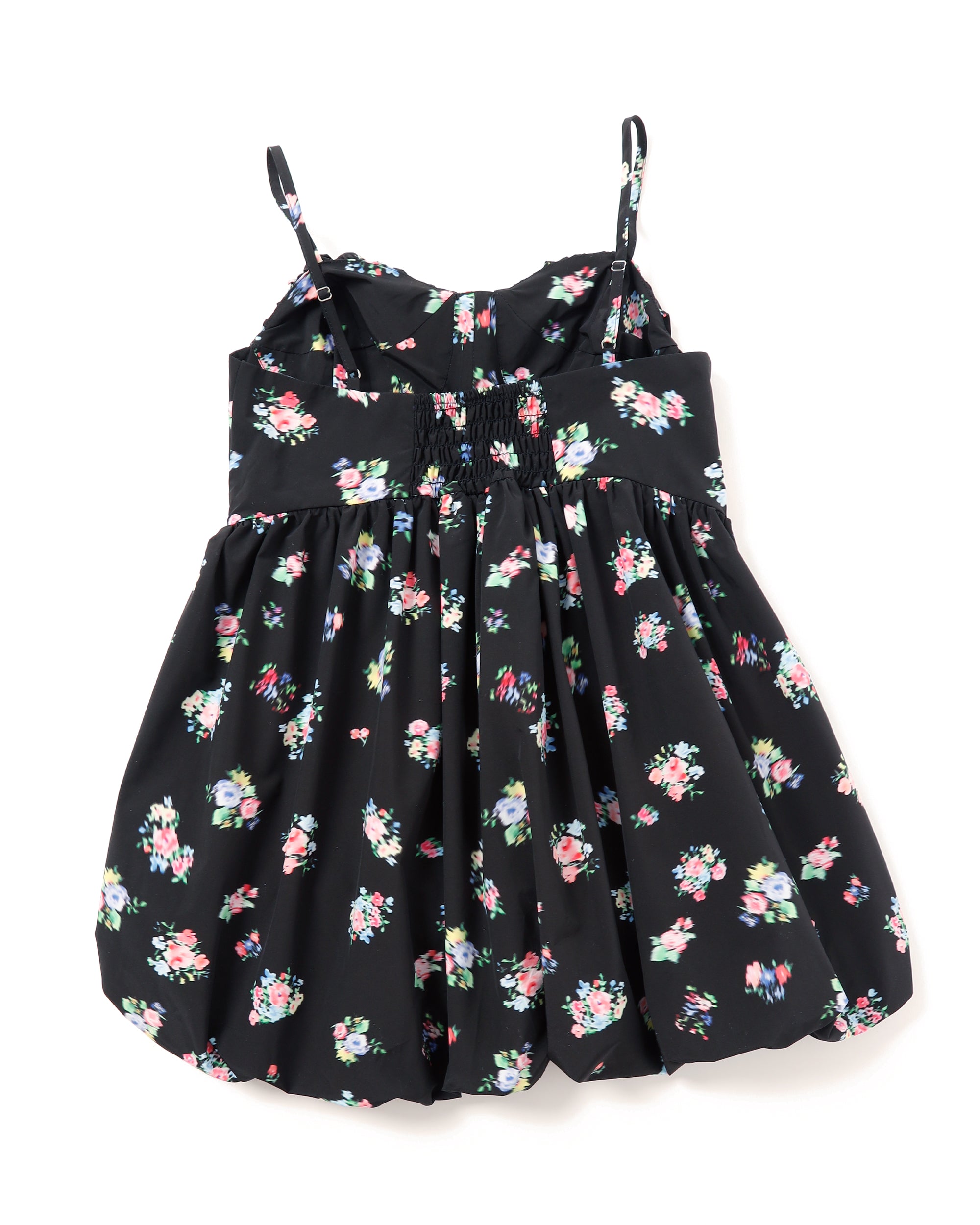 Balloon flower cami tunic (black flower)