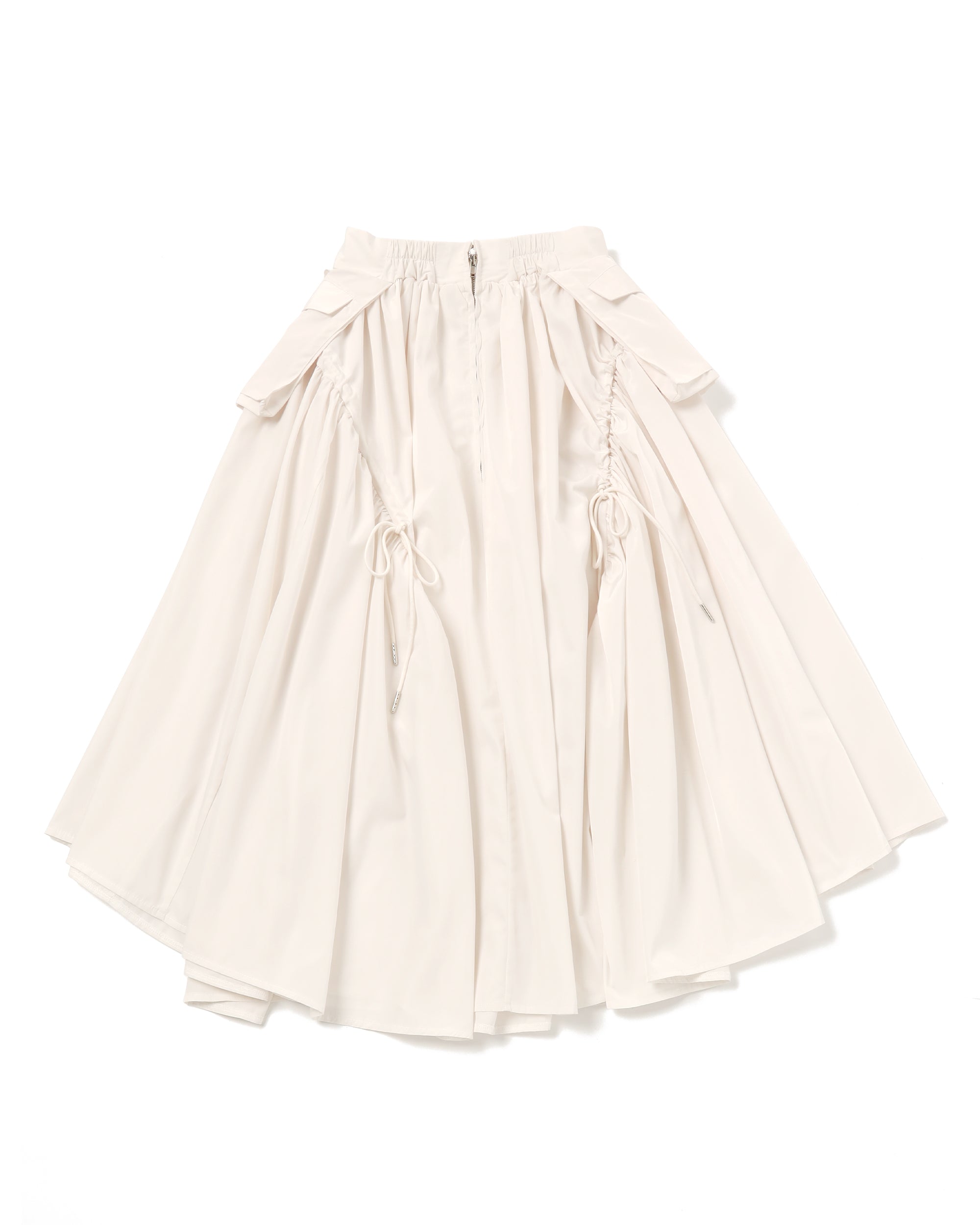 BIG POCKET GATHER SKIRT (WHITE)