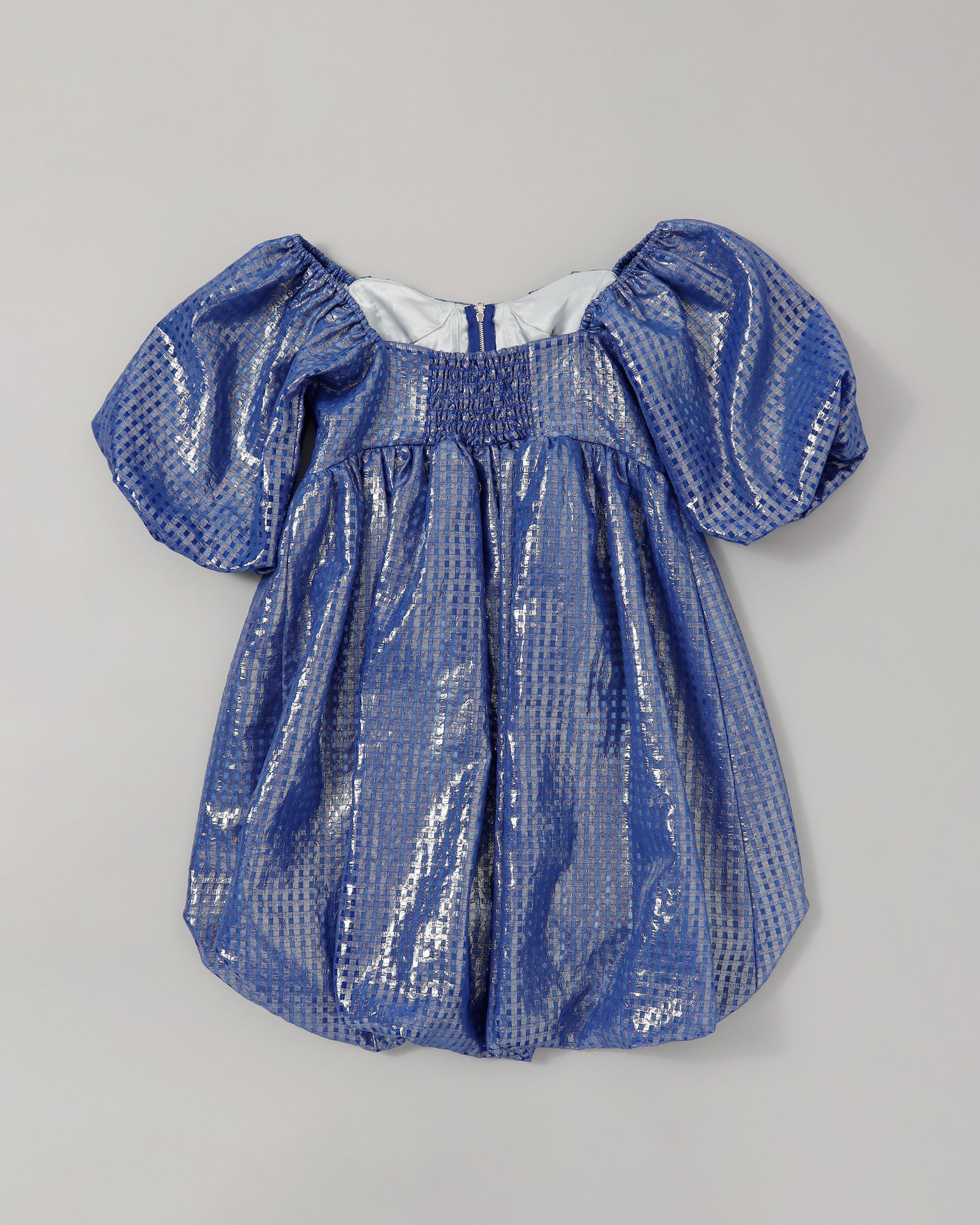 Metallic gingham mini dress