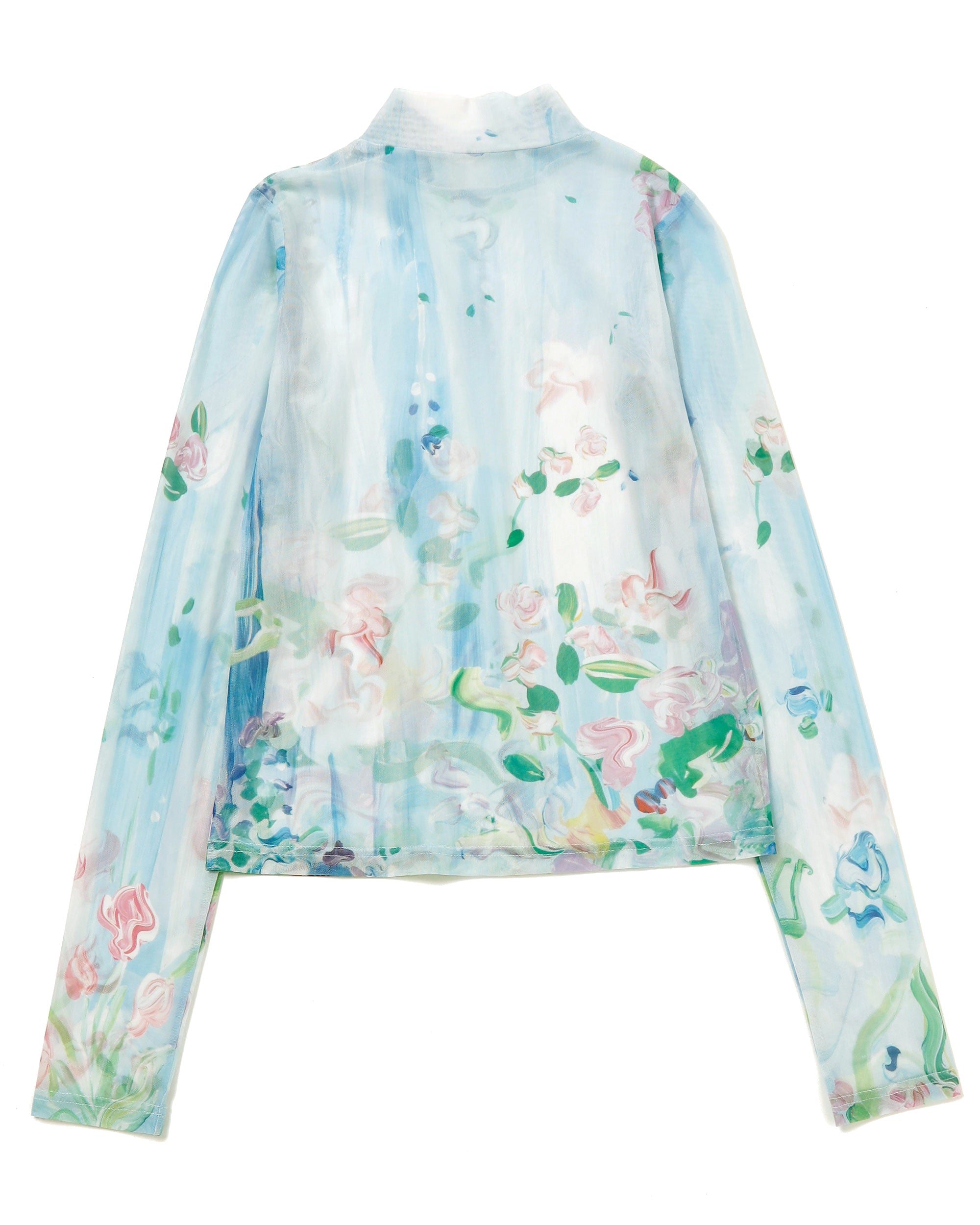 Blooming flowers see-through tops