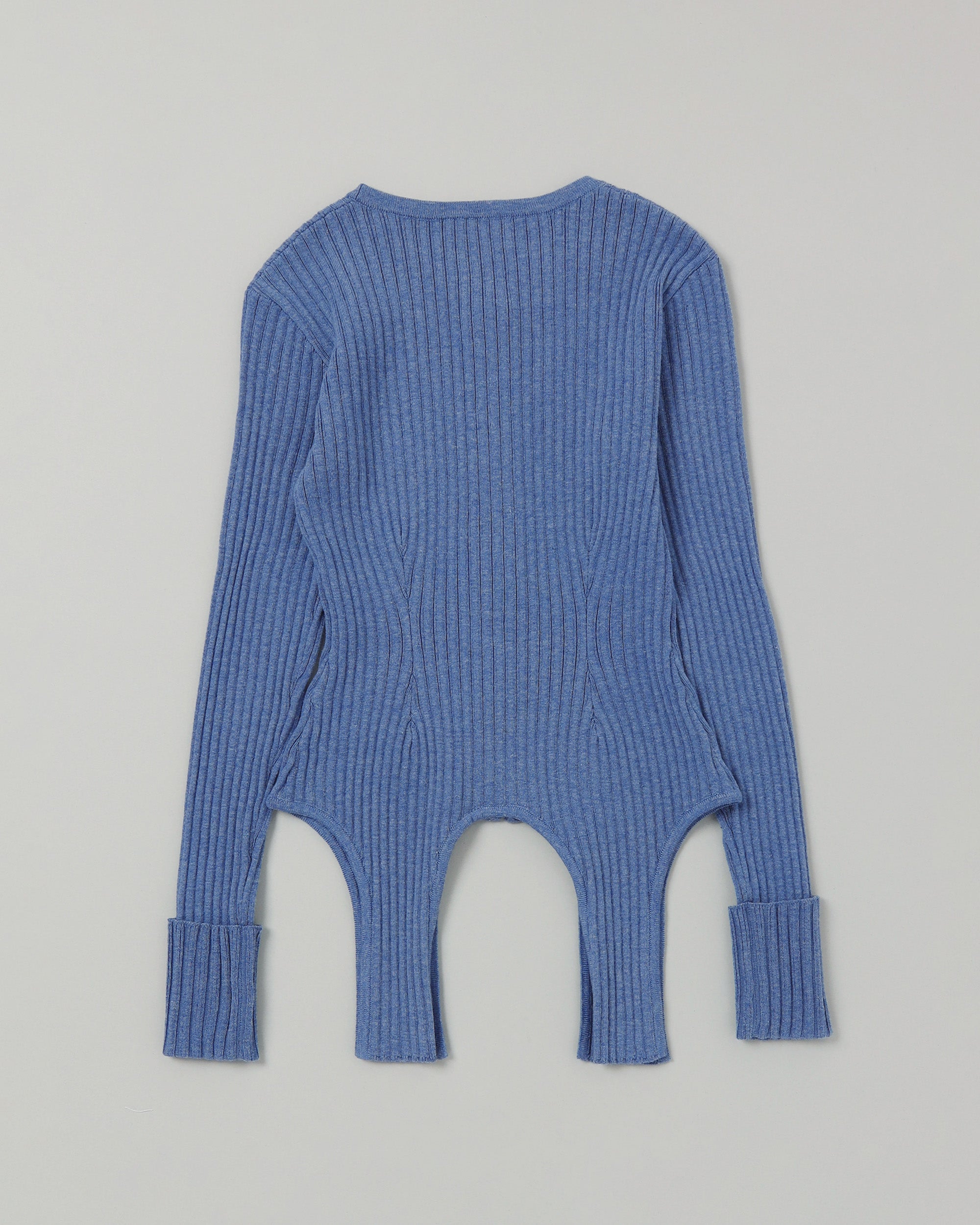 Garter cut rib zip top (v-neck)