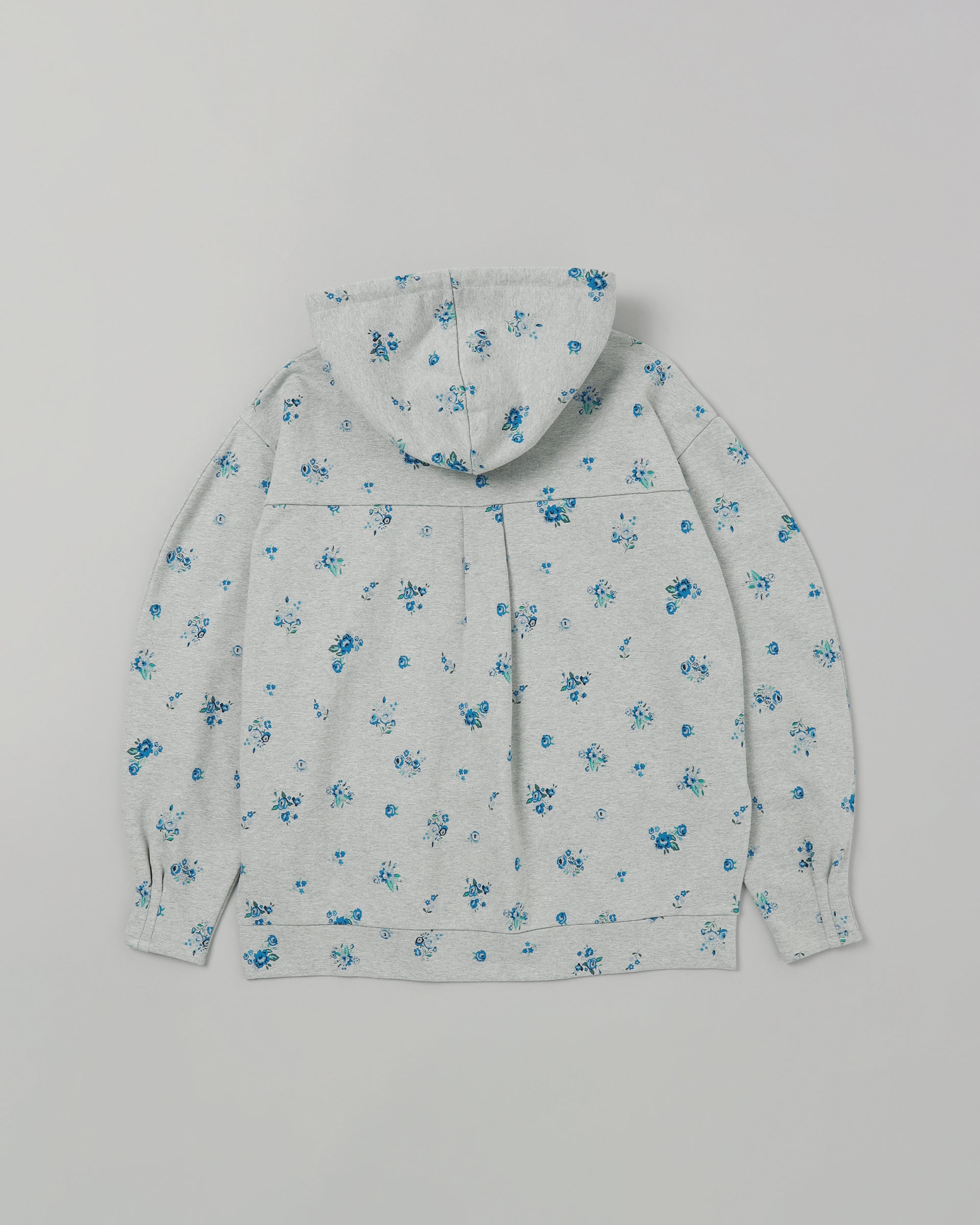 Blue flower print hoodie