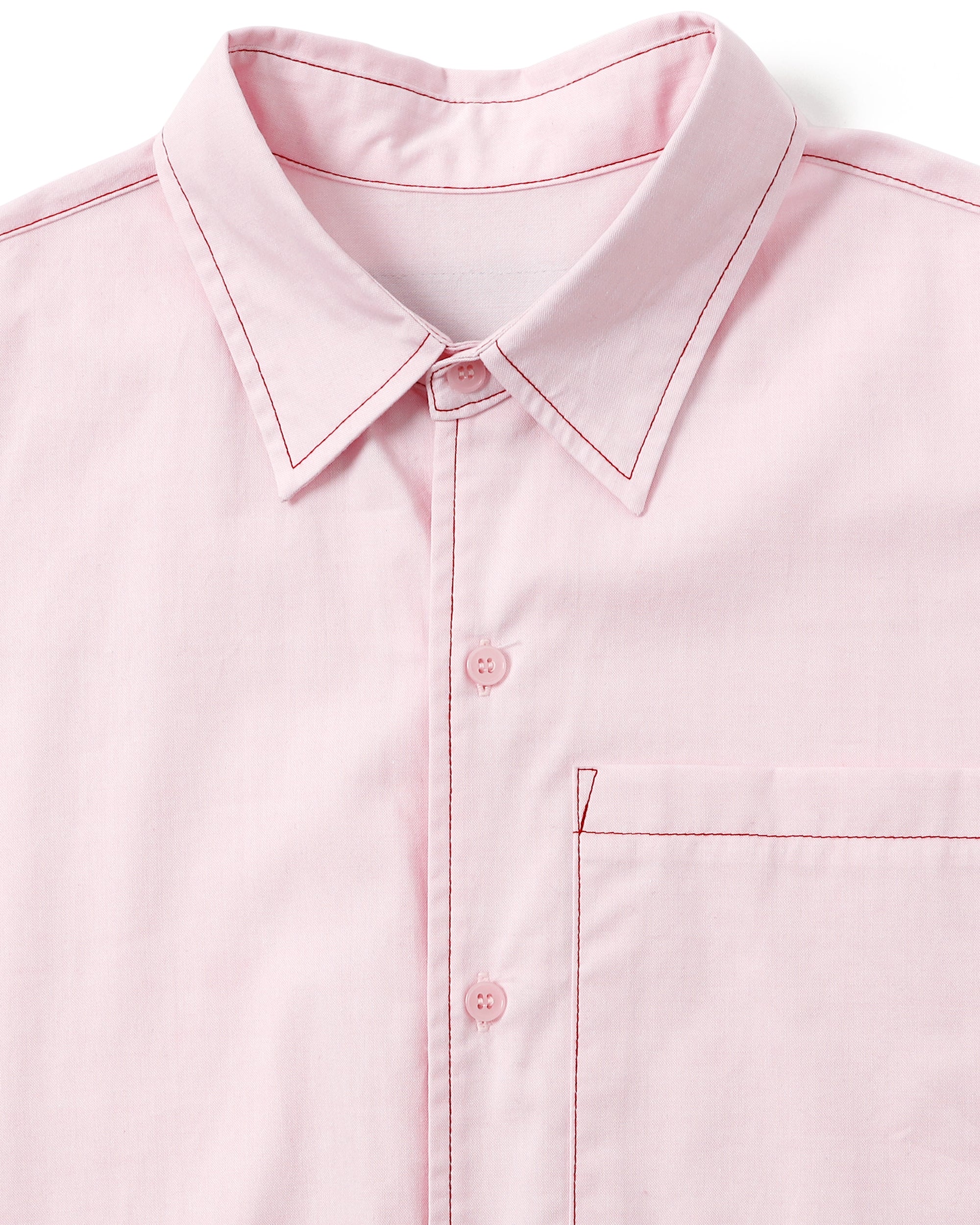 Wave hemline shirt (pink / blue / gray)