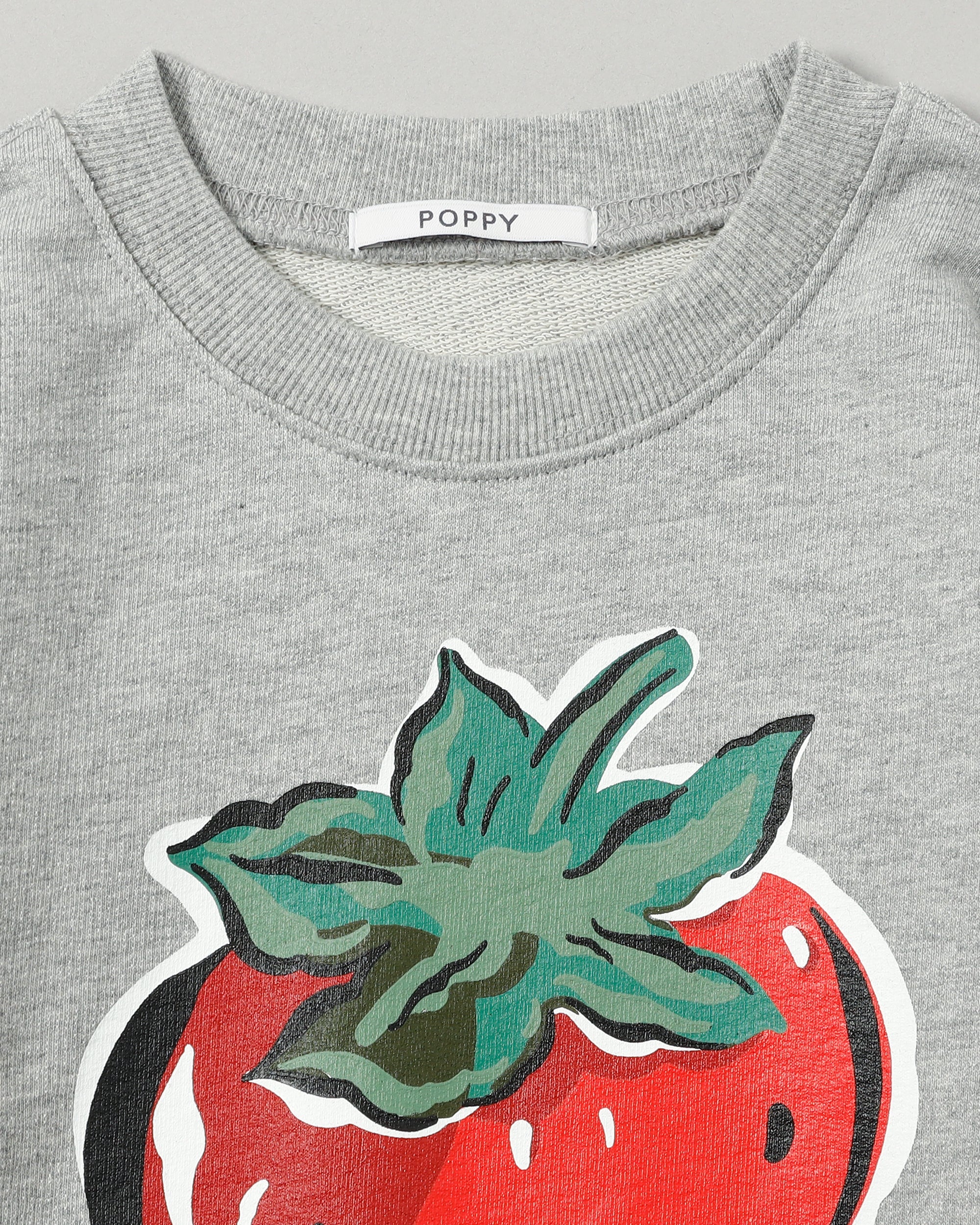 KIDS strawberry printed sweatshirts (Gray)