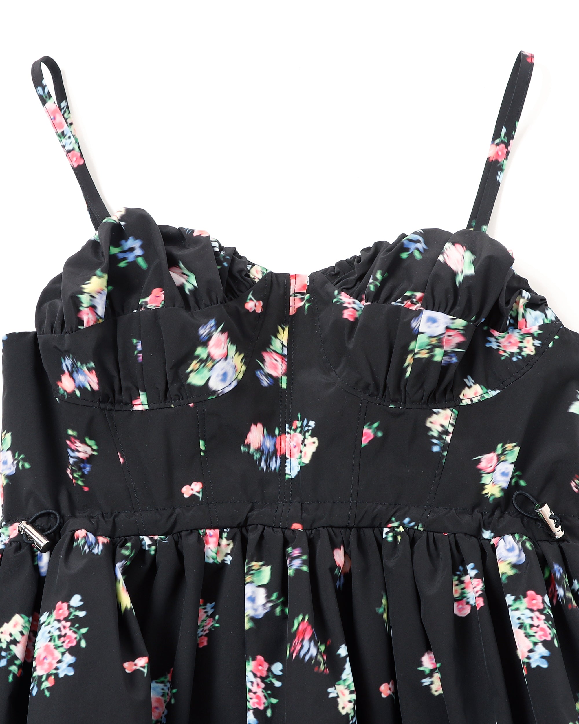 Balloon flower cami tunic (black flower)