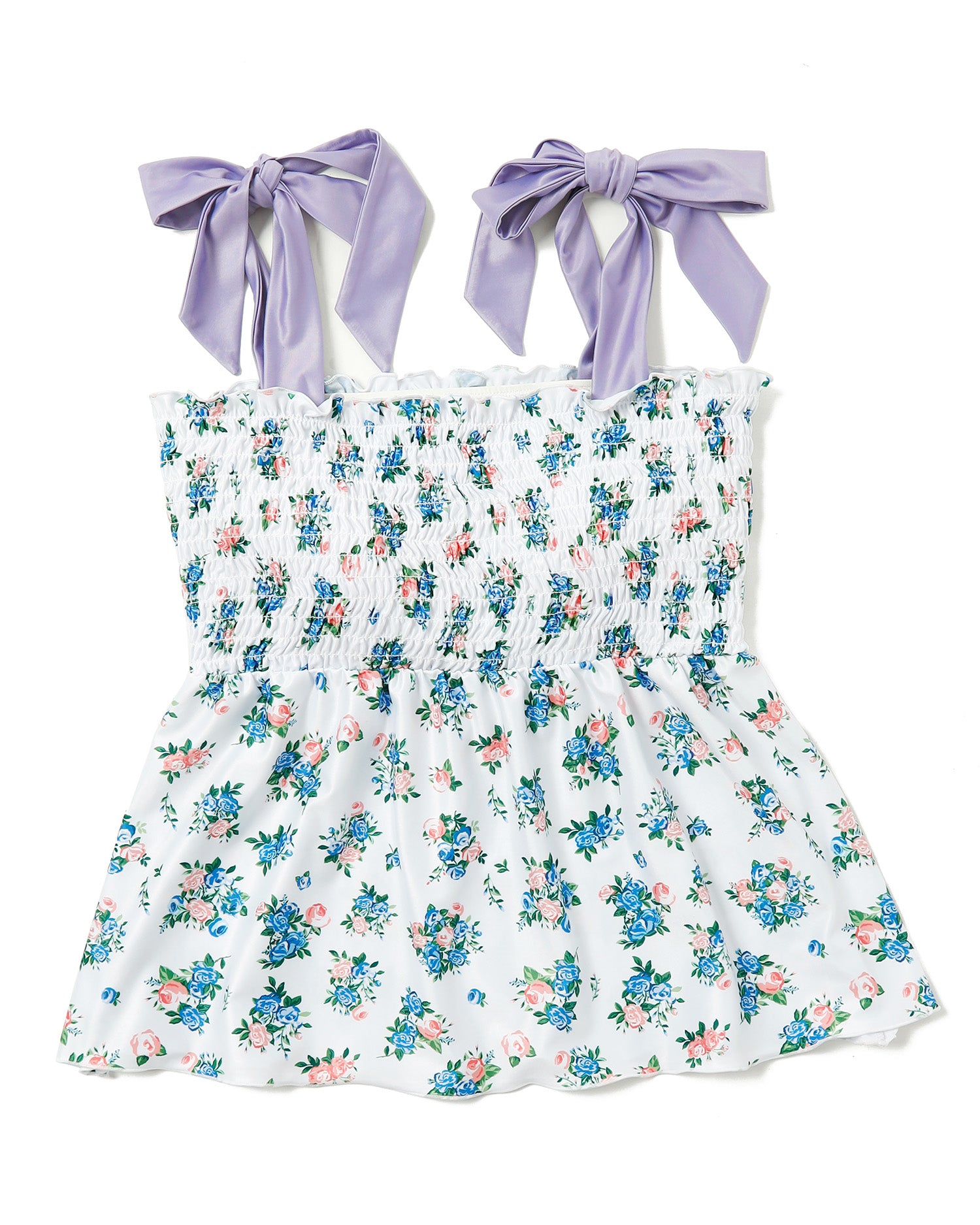 Shoulder ribbon shirring bikini