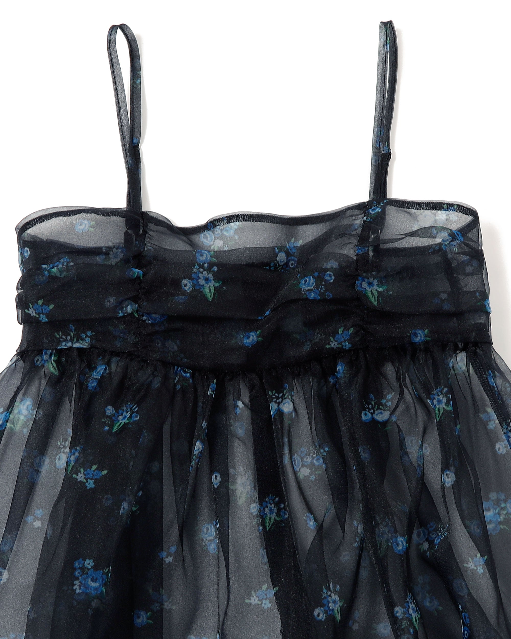 Organdy tiered cami dress (Navy flower)