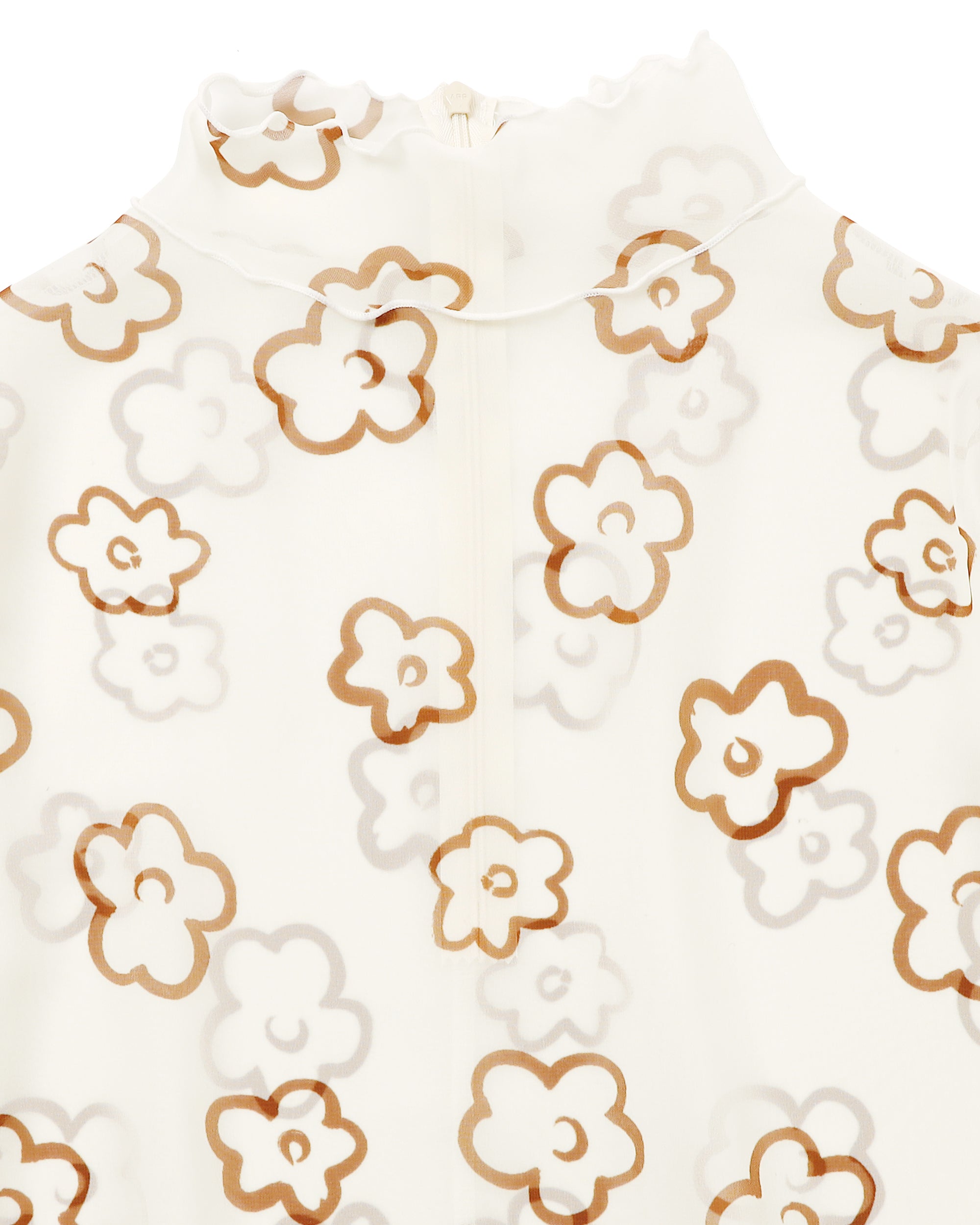 Flower graffiti see-through tops (Brown)