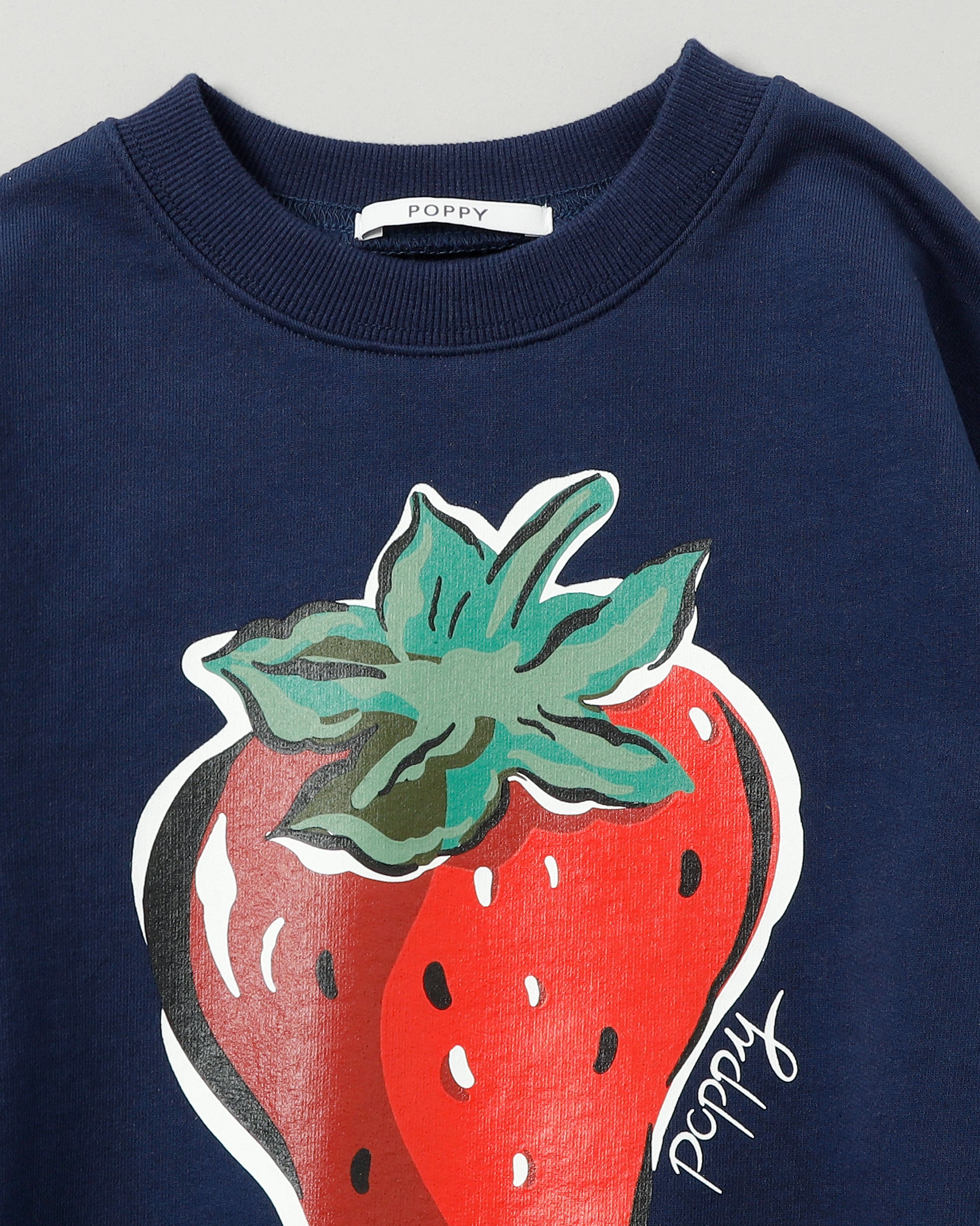 KIDS strawberry printed sweatshirts (Navy)