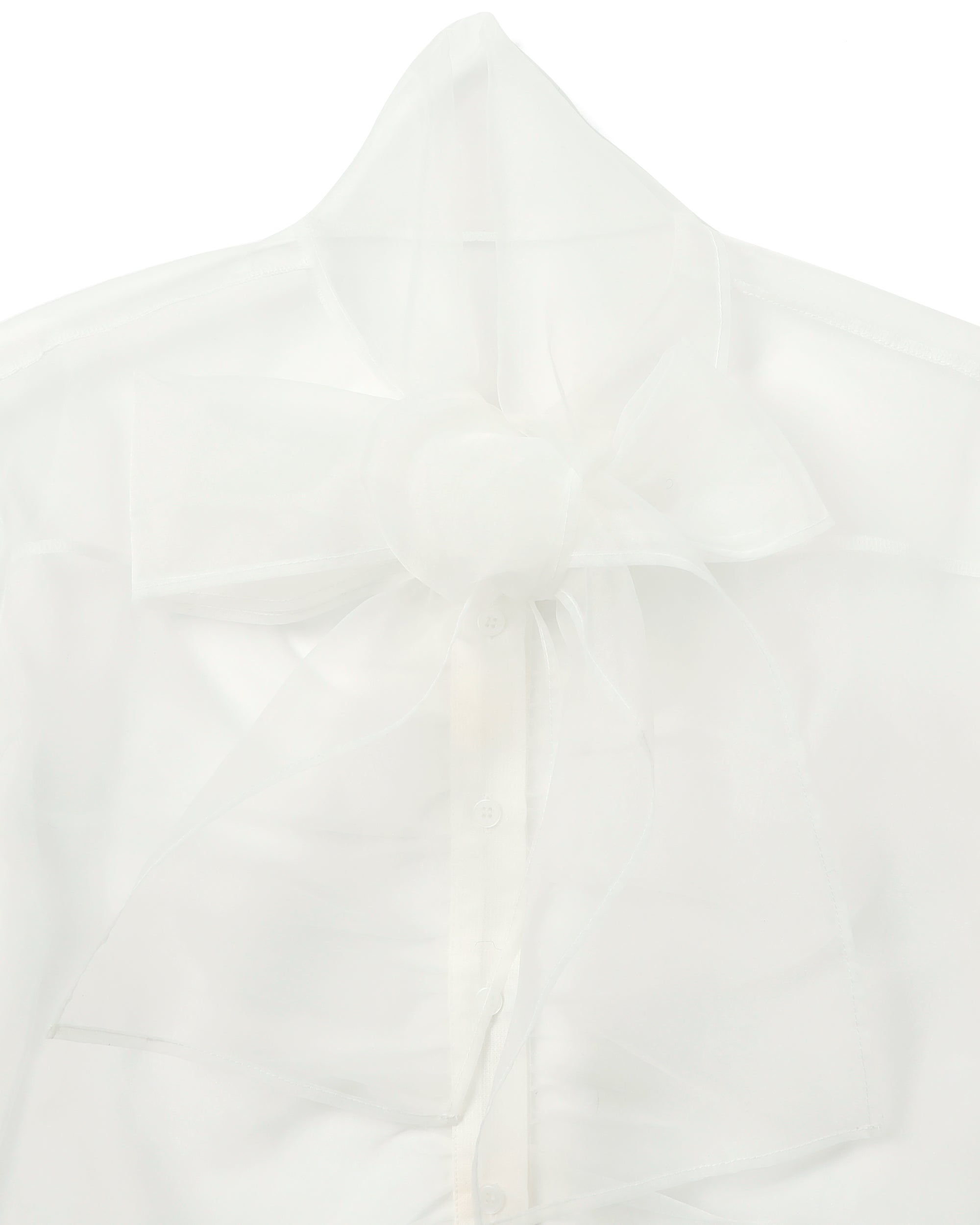 Ribbon tie blouse (white)
