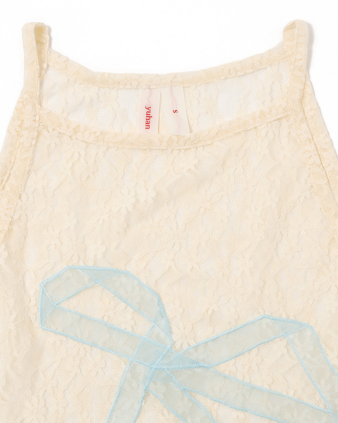 yuhan wangribbon bow lace top / Cream – POPPY