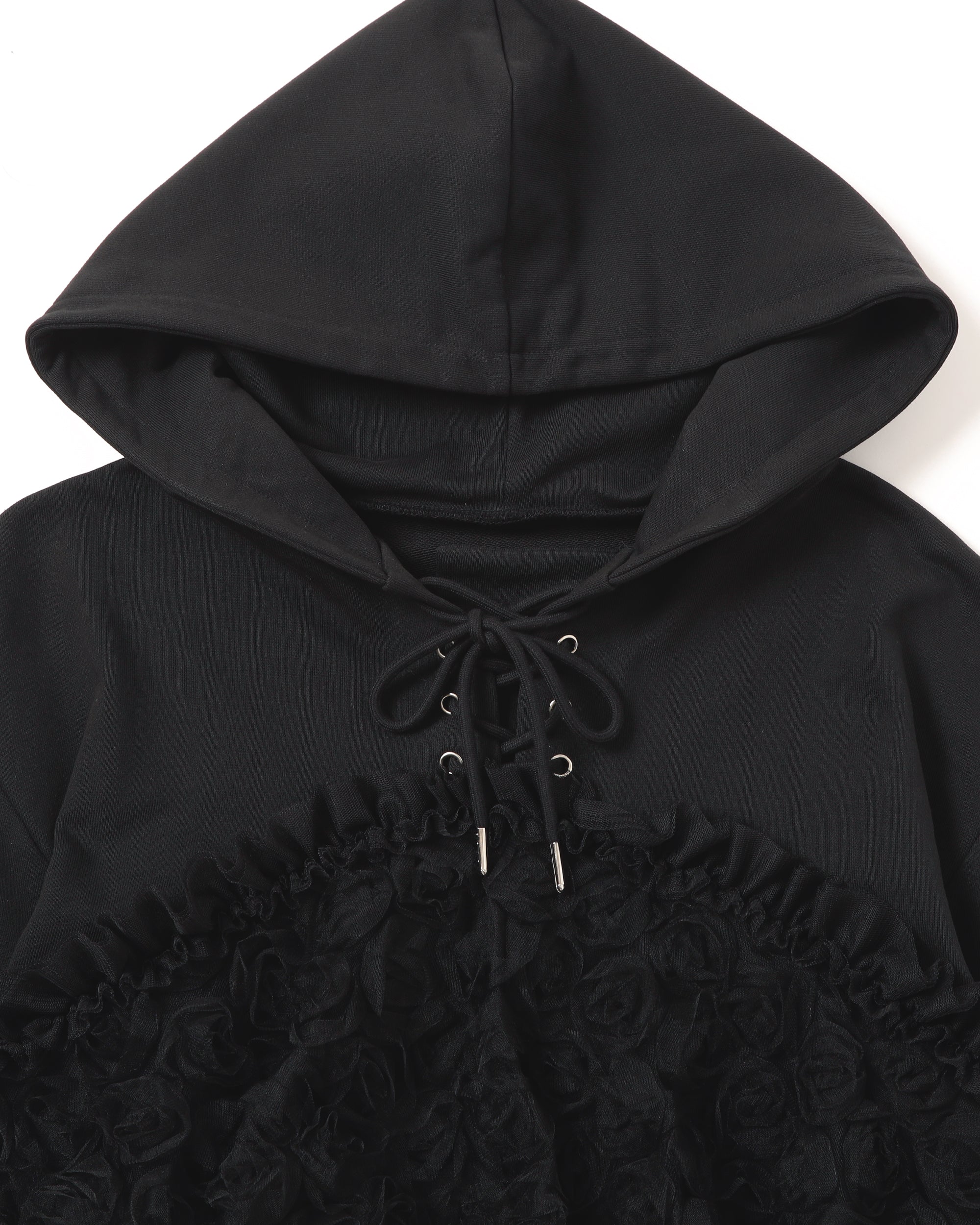 Tulle docking hoodie（black）