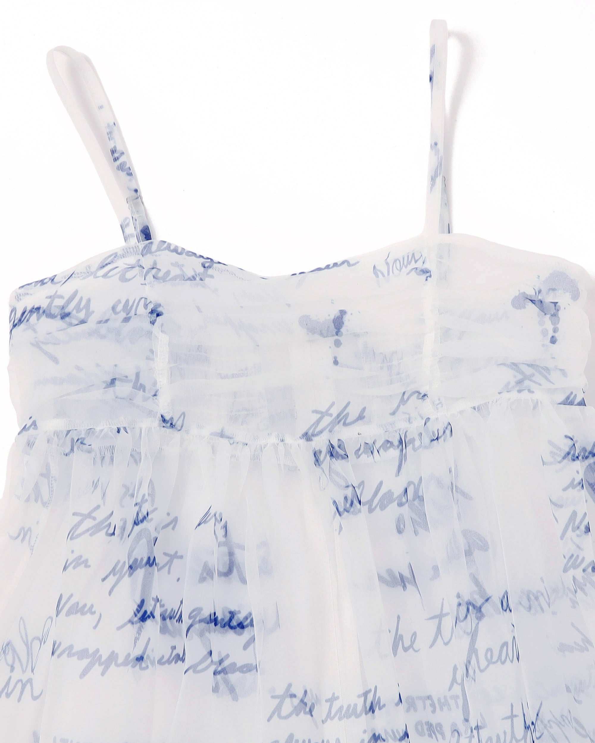 Organdy tiered cami dress (Blue message)