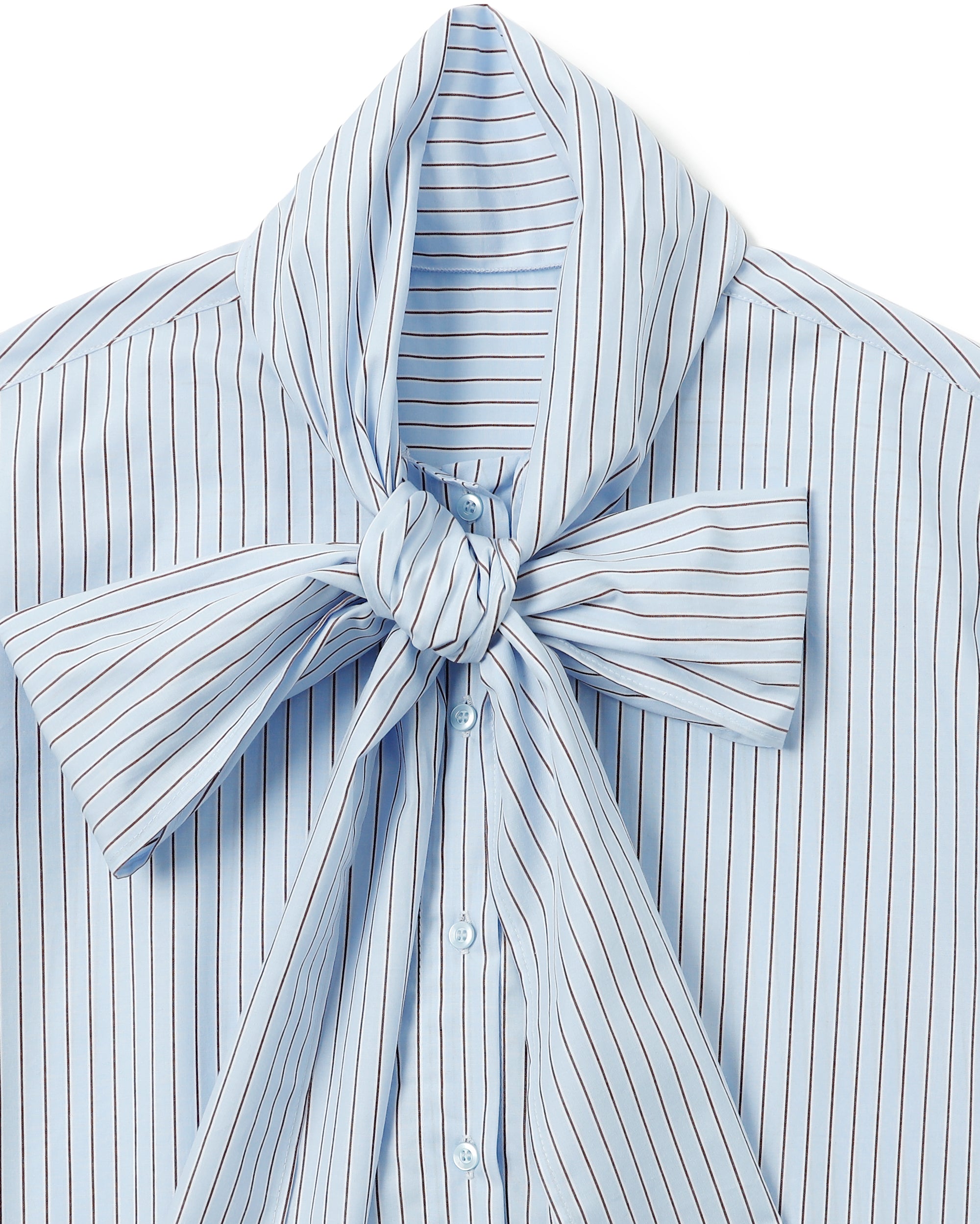 Ribbon tie blouse (stripe)