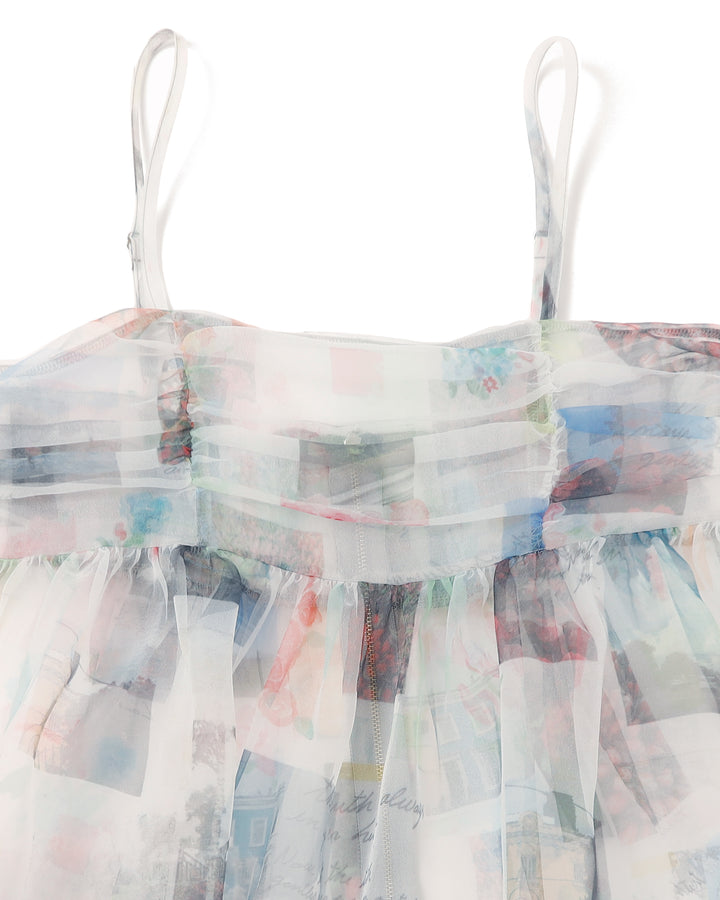 Organdy tiered cami dress (Memory collage) – POPPY