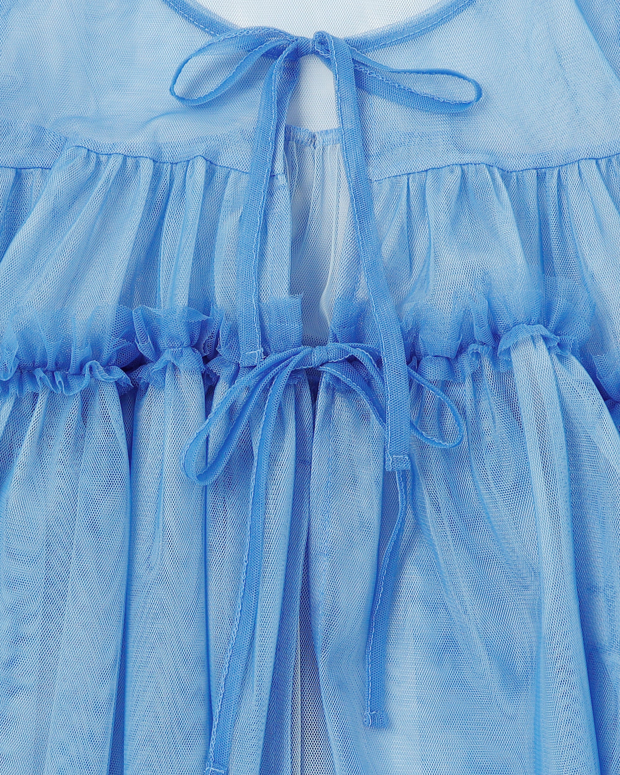 POPPY PUFF TIED BOLERO (BLUE) あさぎーにょ