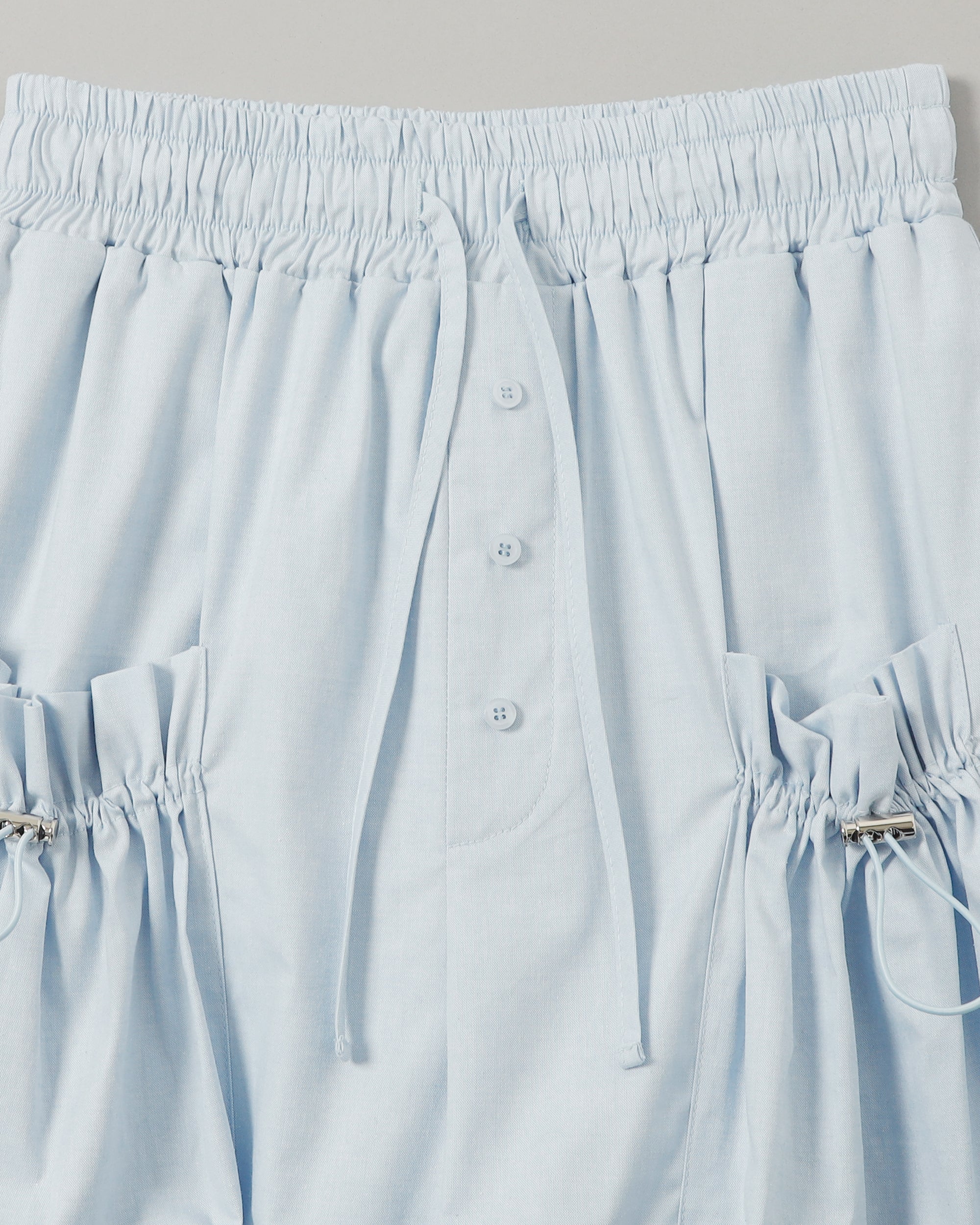 パンツ poppy DRAWSTRING POCKET SHORT PANTS Drawstring pocket short pants (light blue)