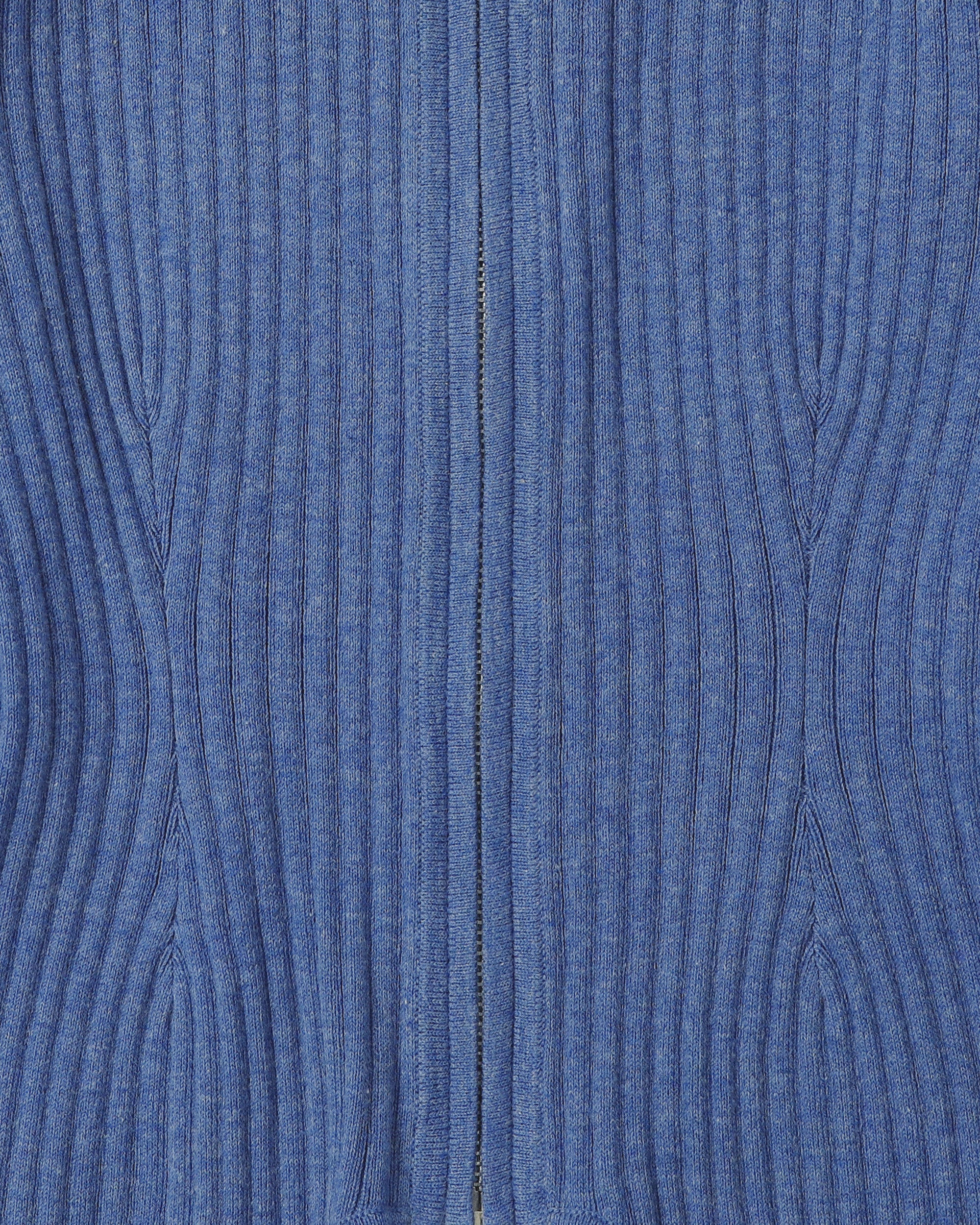 Garter cut rib zip top (v-neck)