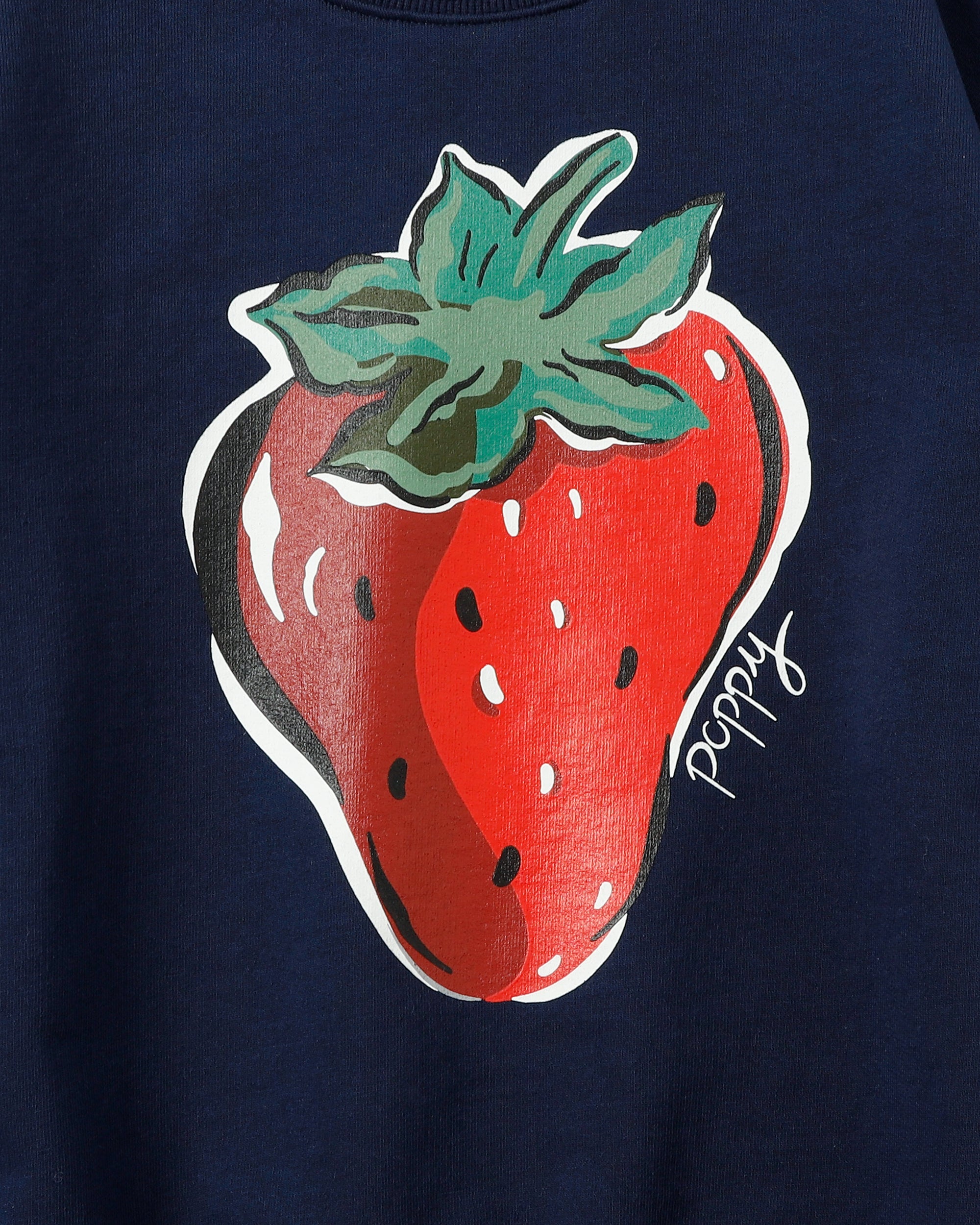 Poppy いちごトレーナー KIDS strawberry printed sweatshirts (Gray)