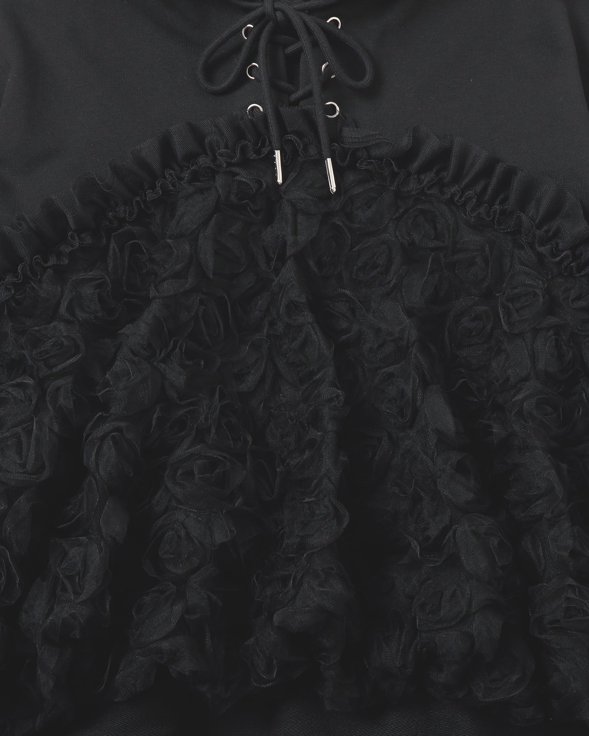 Tulle docking hoodie（black）