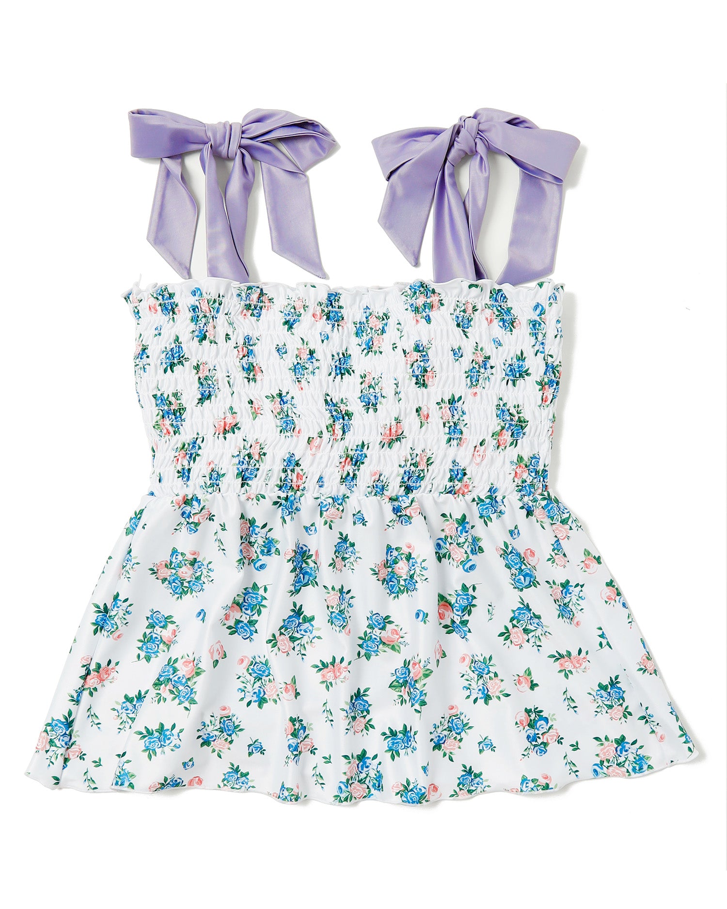 Shoulder ribbon shirring bikini