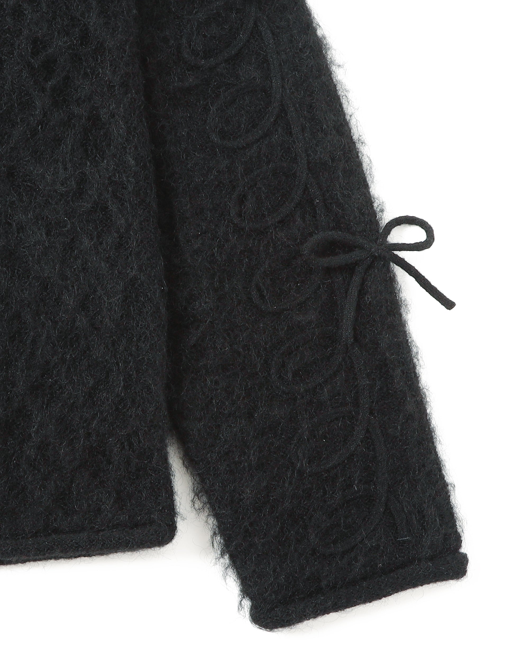 Kurukuru ribbon loose knit (black)