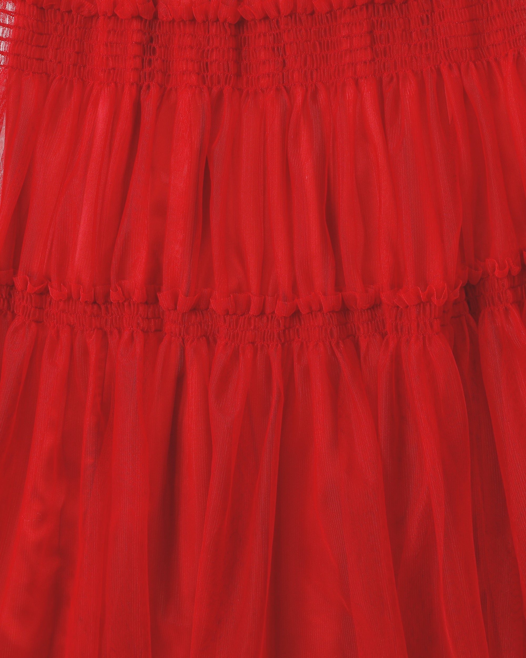 Shirring tulle skirt (blue / bordeaux)