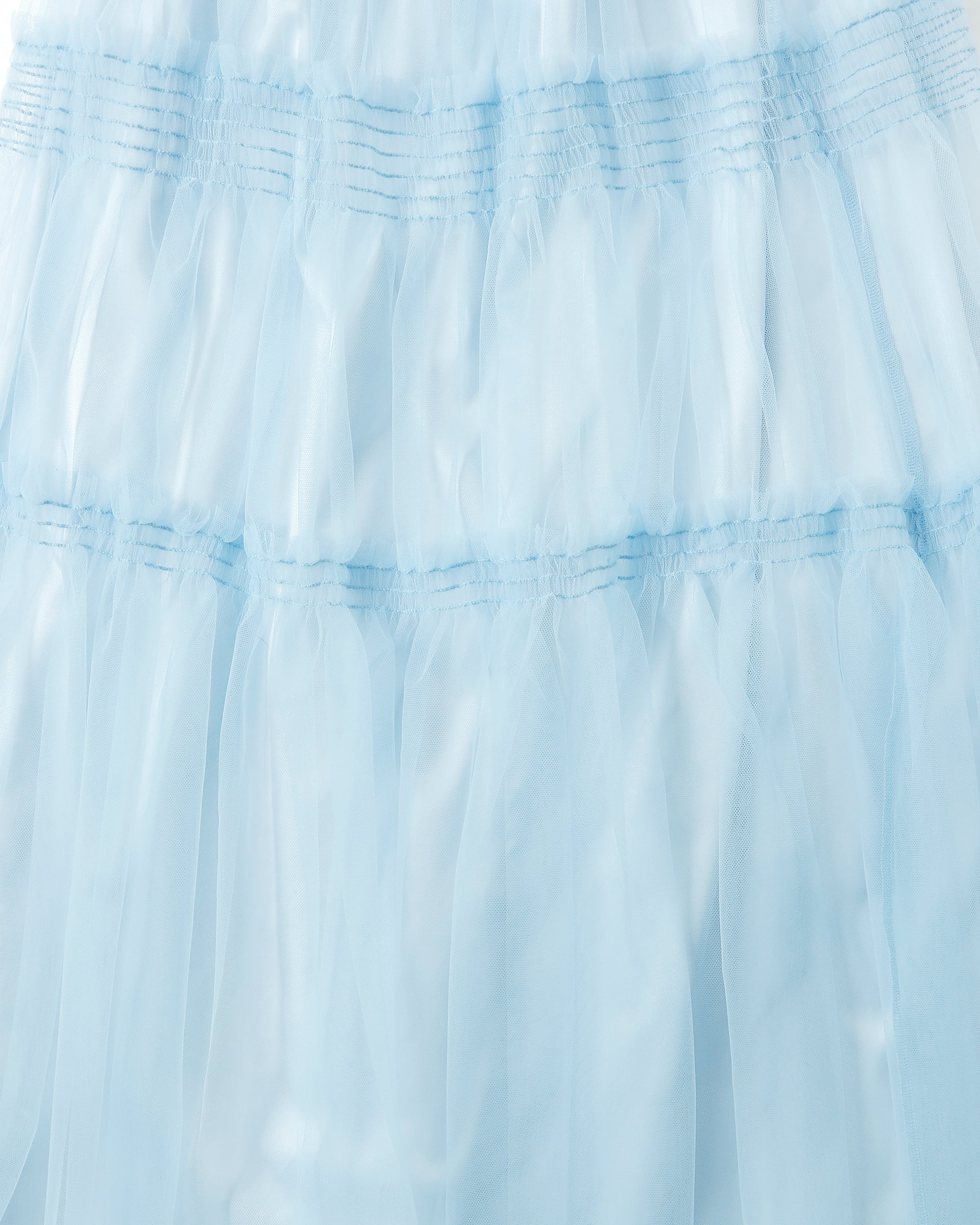 Shirring tulle skirt (blue / bordeaux)