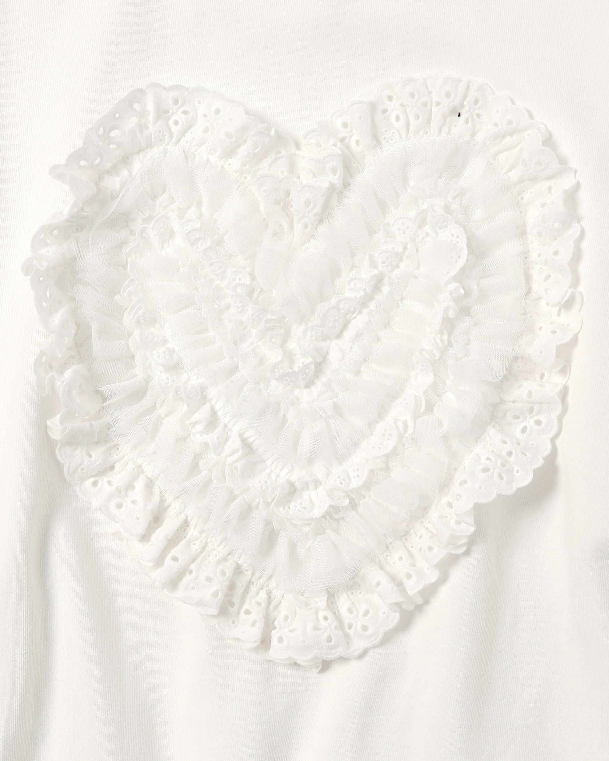 Cotton lace heart sweatshirt