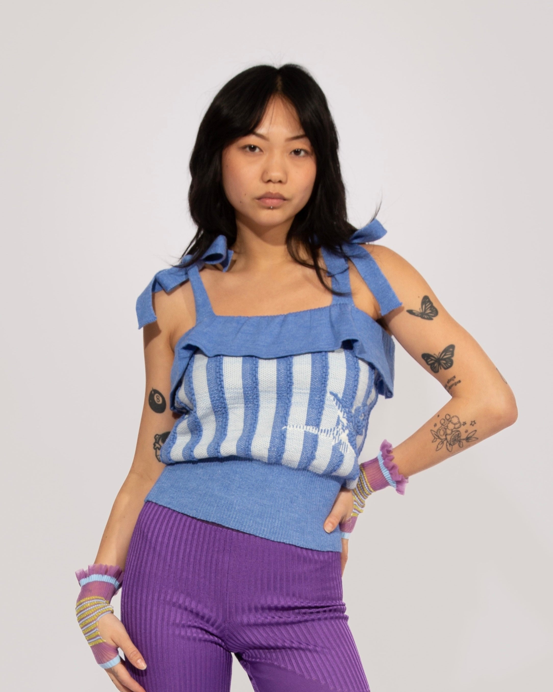 <b>Nadia Wire</b><br>sea bloom top / white