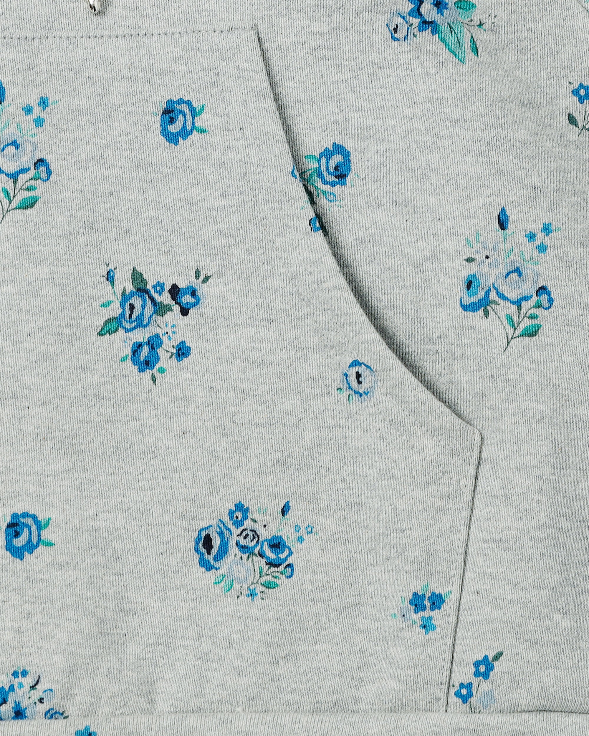 Blue flower print hoodie