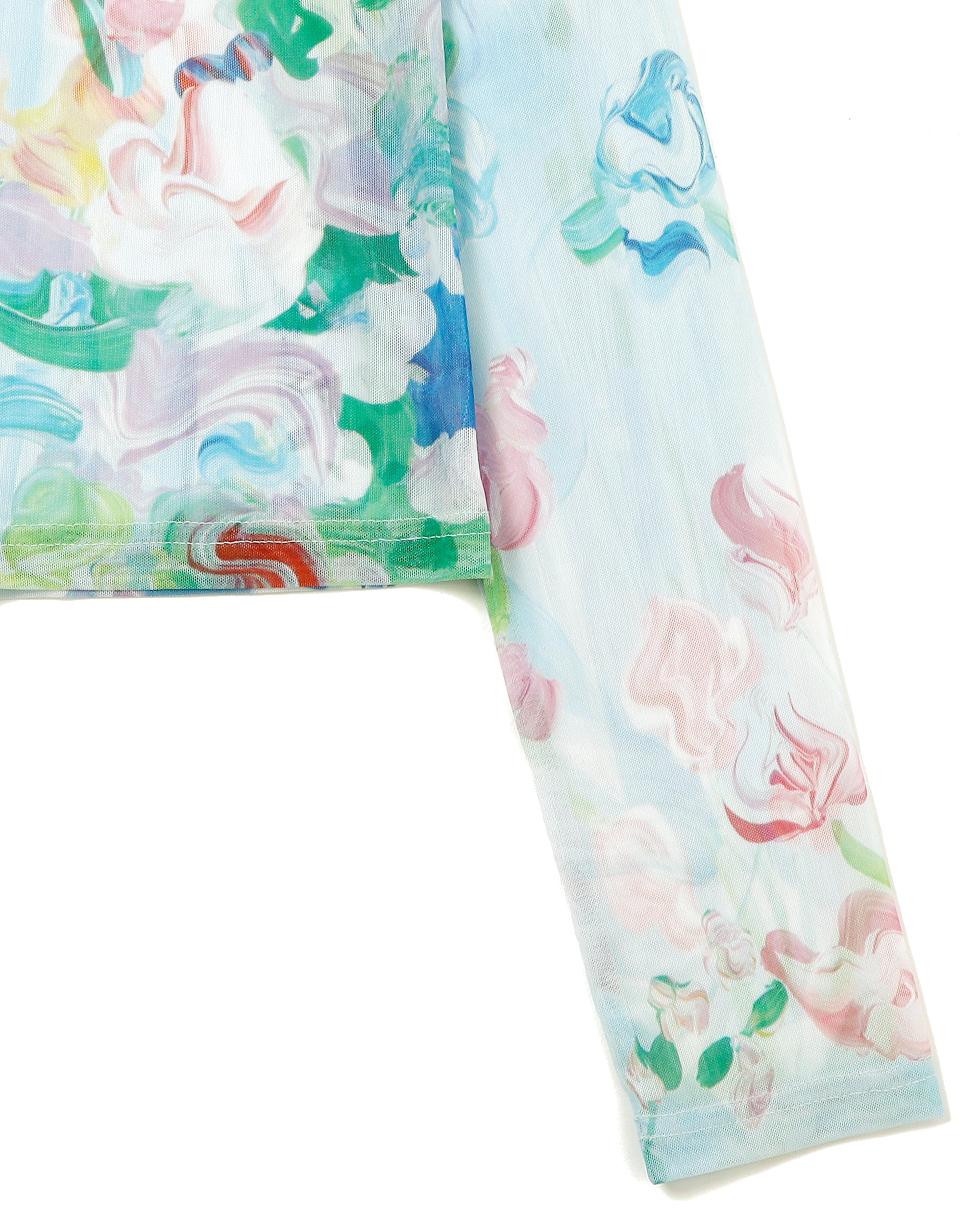 Blooming flowers see-through tops