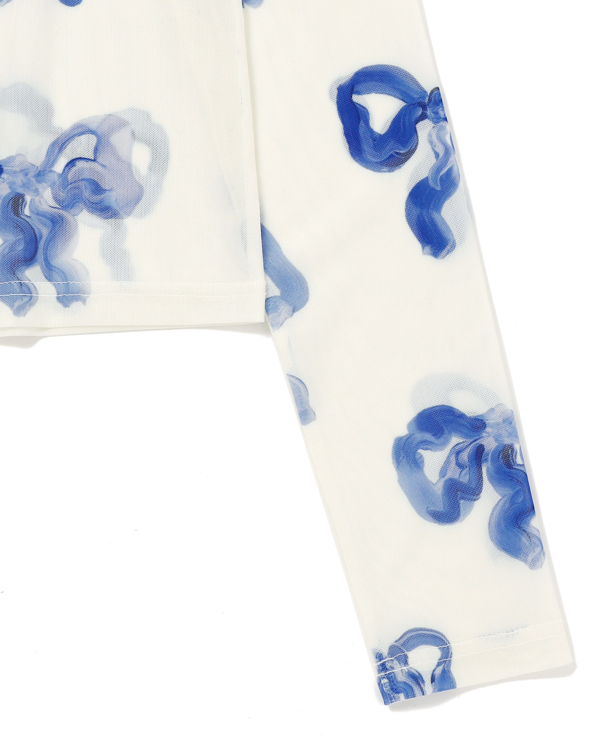 トップス BLUE RIBBON SEE-THROUGH TOPS (HIGH NECK) Blue ribbon see-through tops (High neck)