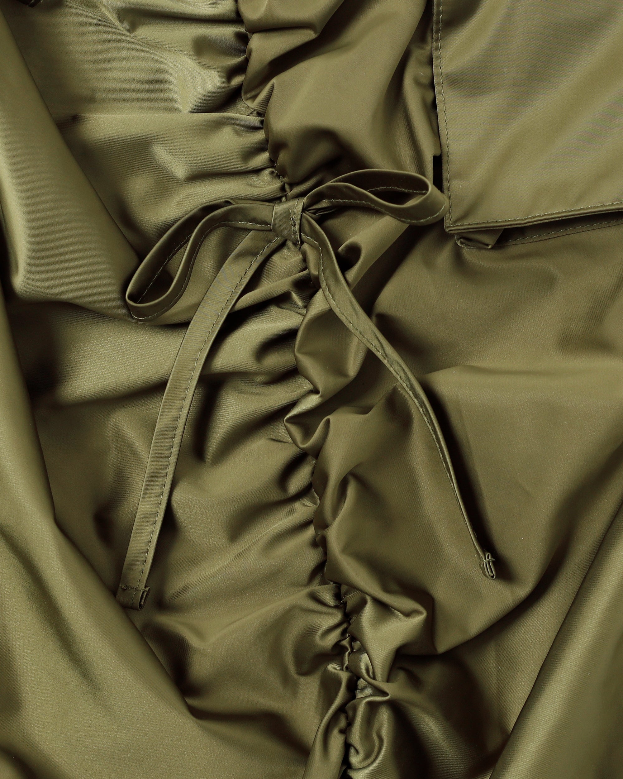 GATHER RIBBON CARGO PANTS (KHAKI)