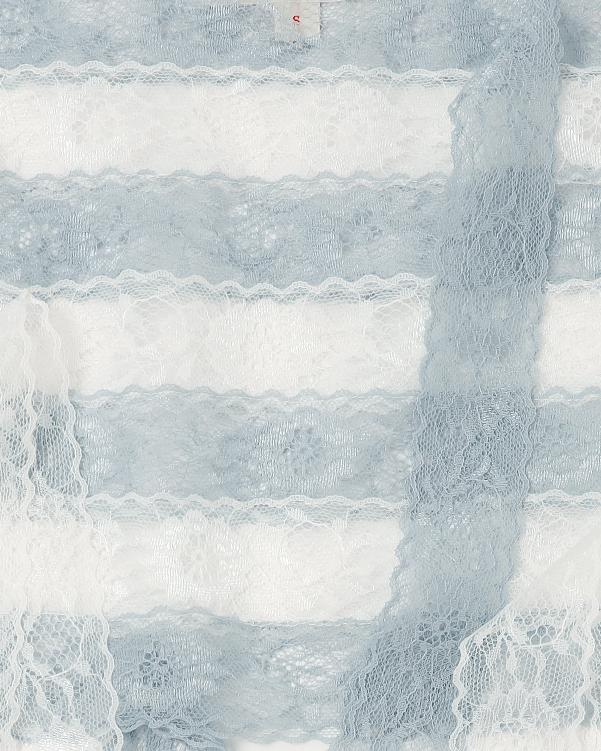 <b>yuhan wang</b><br>lace trimmed stripe mini skirt / Blue / White