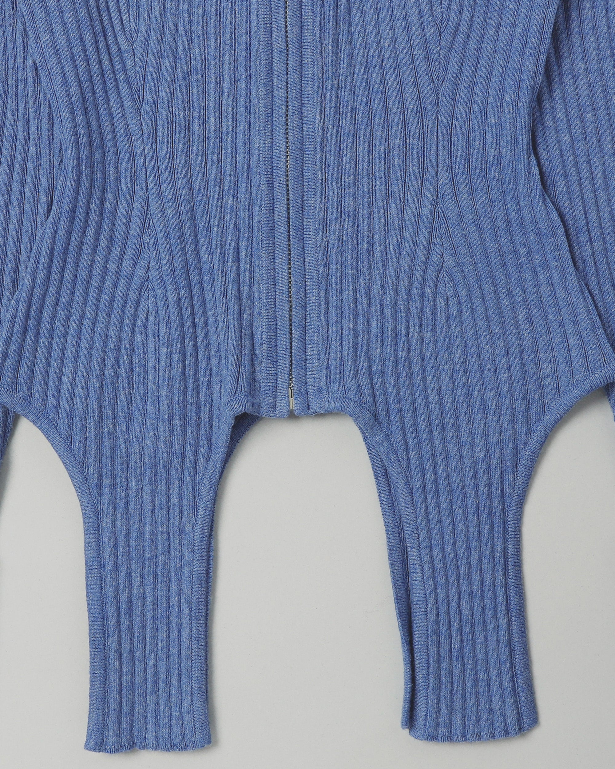 Garter cut rib zip top (v-neck)