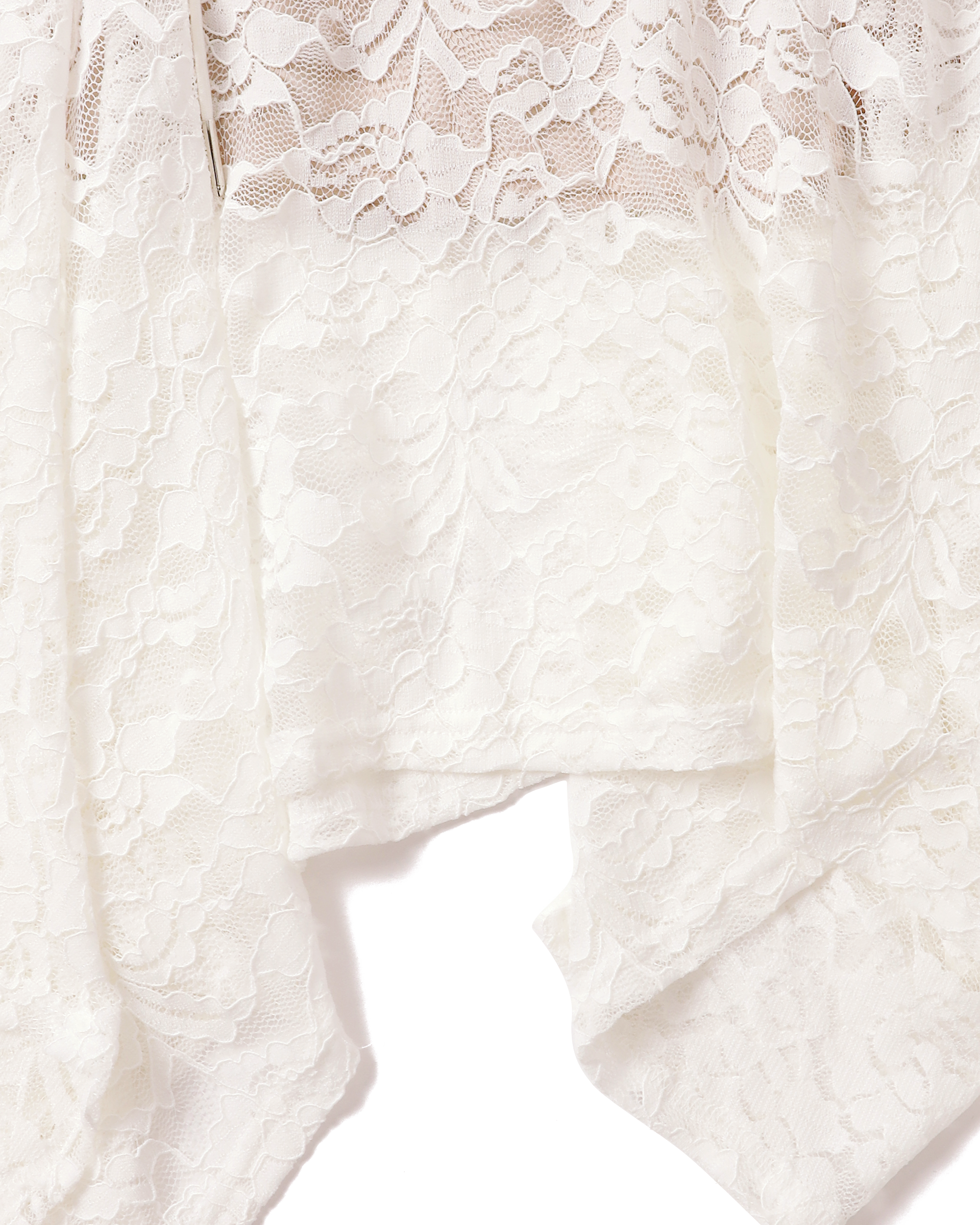 Handkerchief hem lace skirt (white/gray)