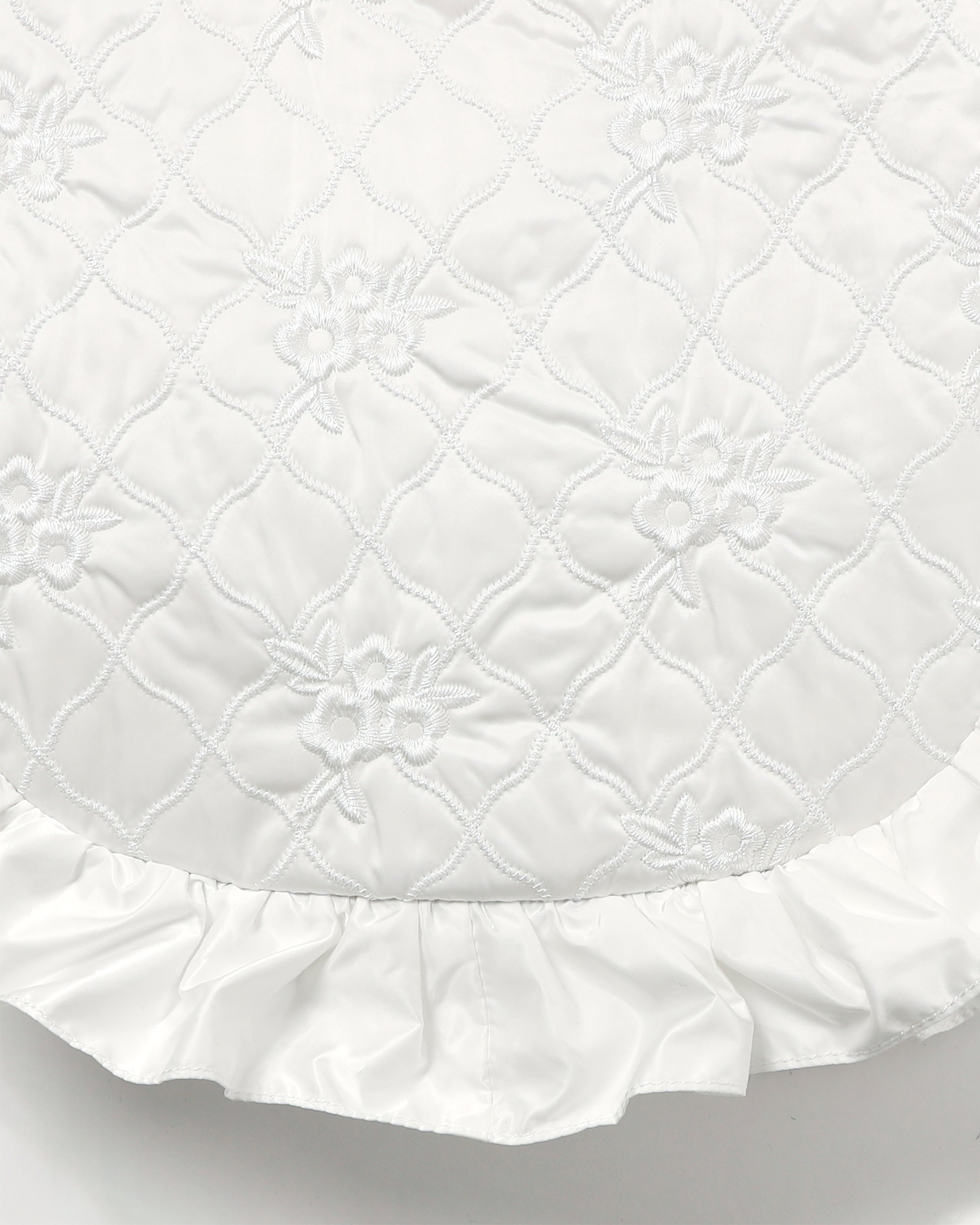 flower wave quilting tote (white)