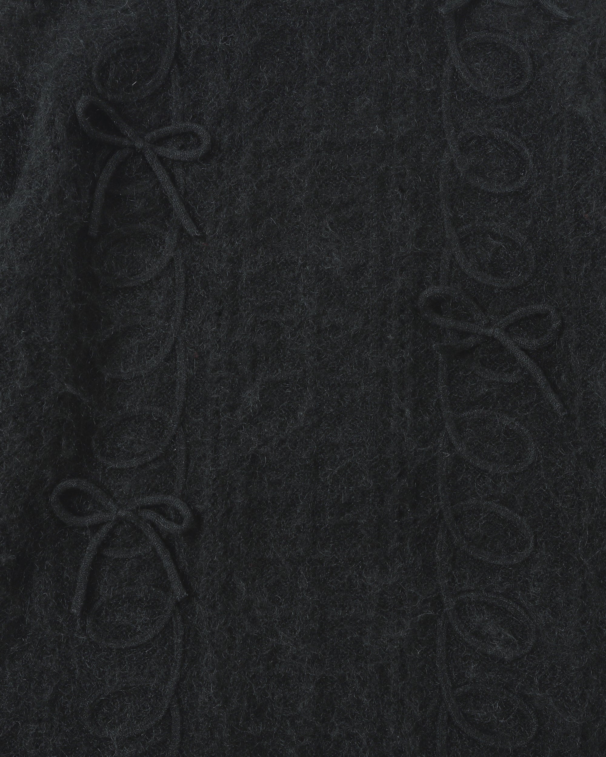 Kurukuru ribbon loose knit (black)